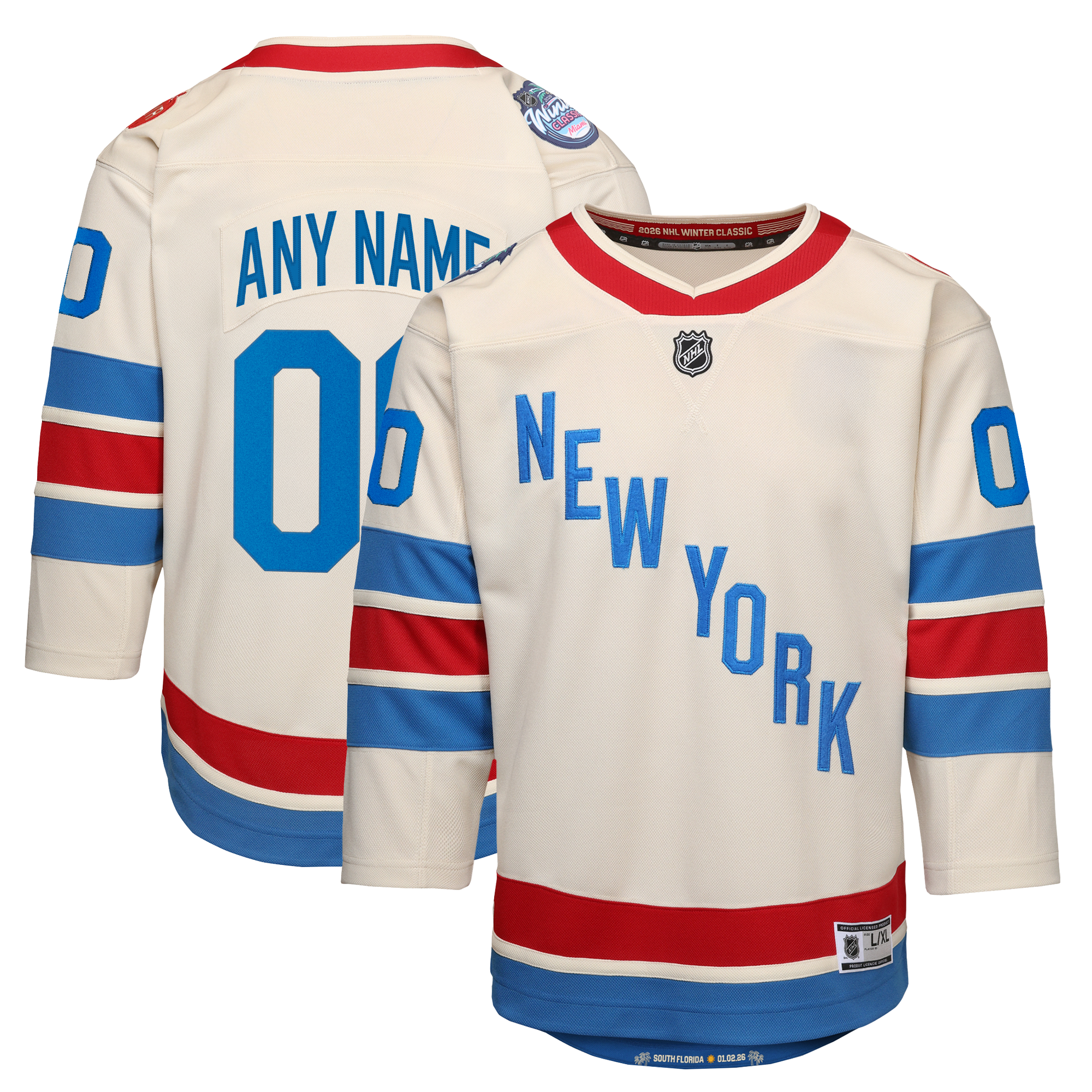 New York Rangers Outerstuff Youth 2026 Winter Classic Premier Custom Jersey - White