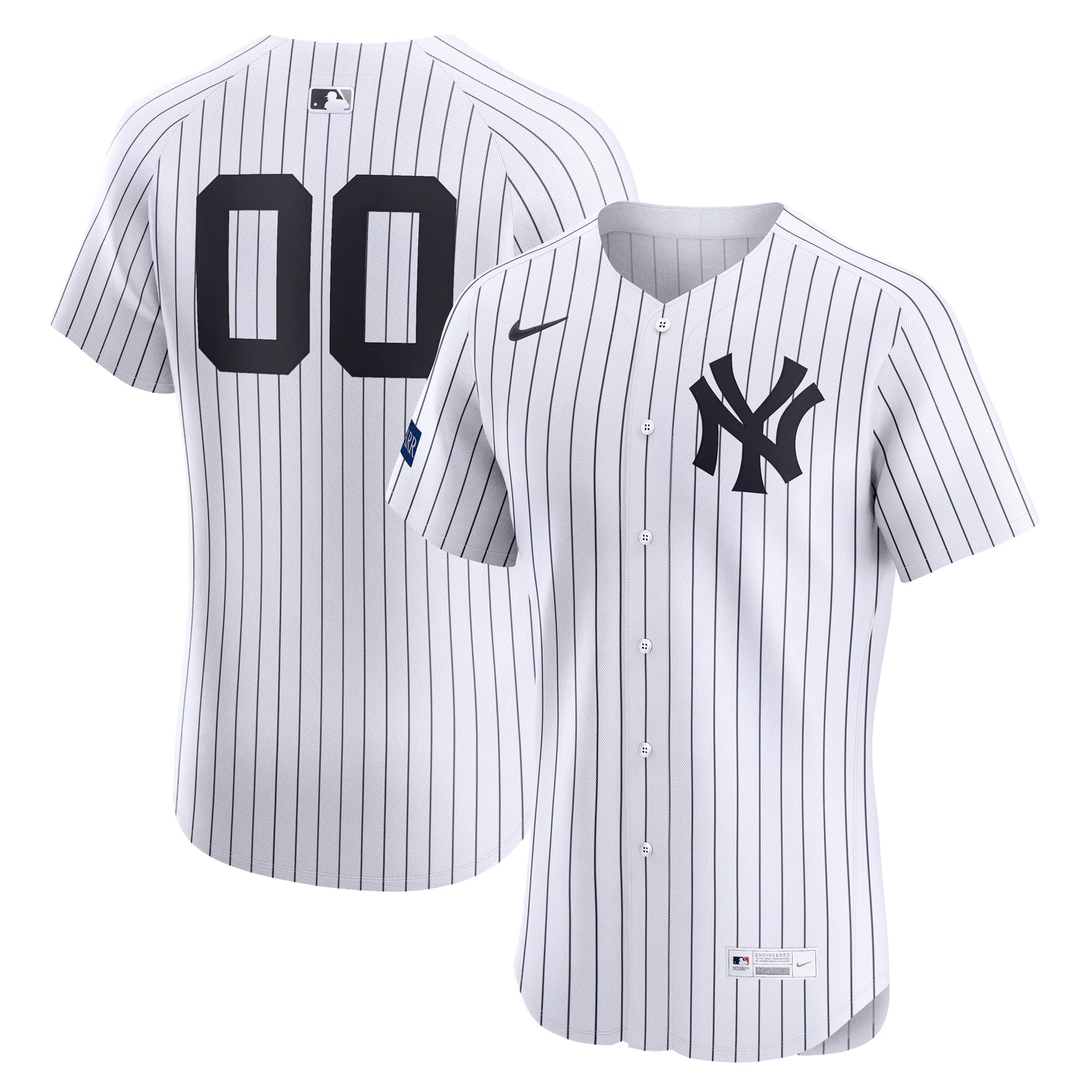 New York Yankees Home Elite Sponsor Patch Pick-A-Player Retired Roster Jersey - White