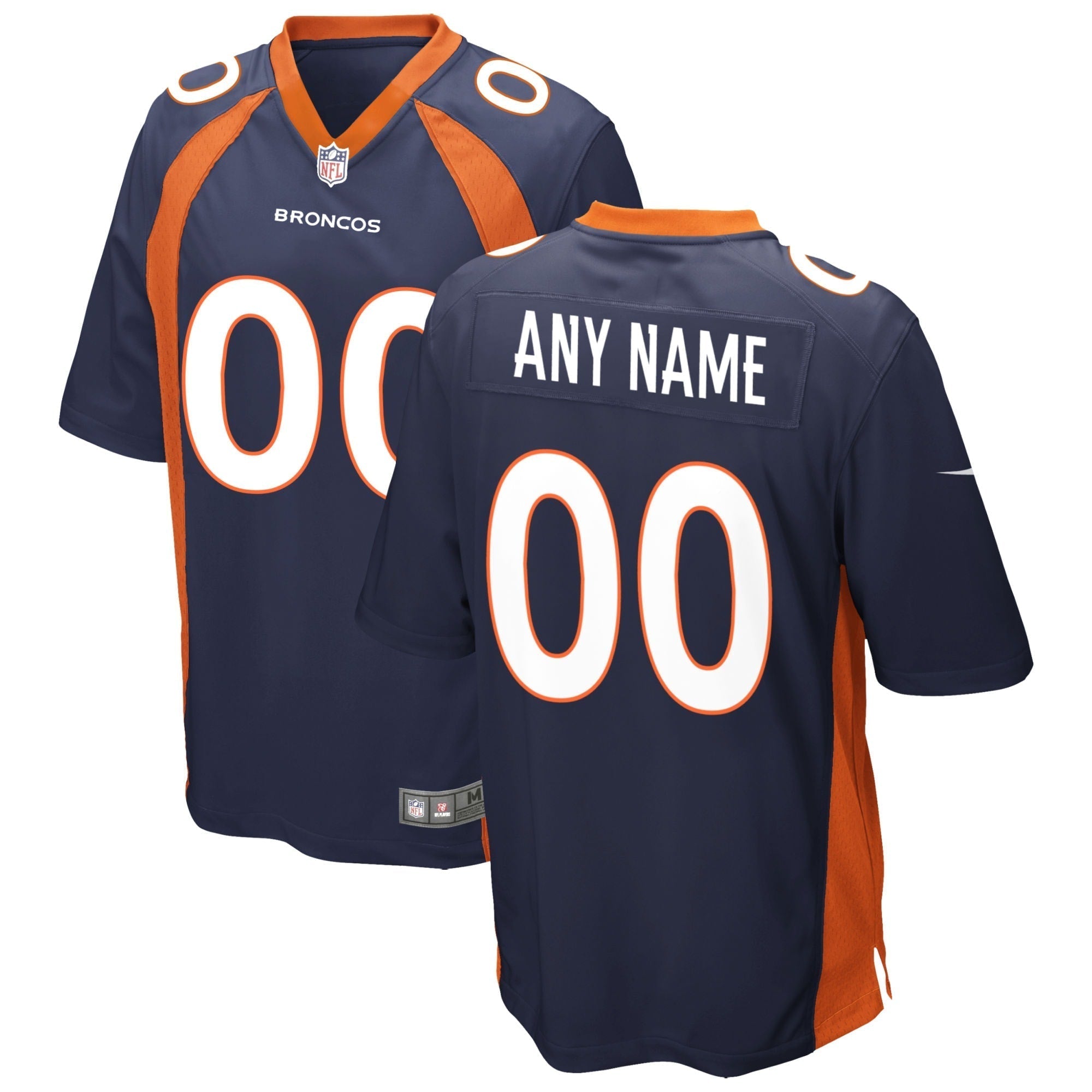 nfl Broncos Navy Custom Jersey - NFL Broncos Navy & Orange Custom