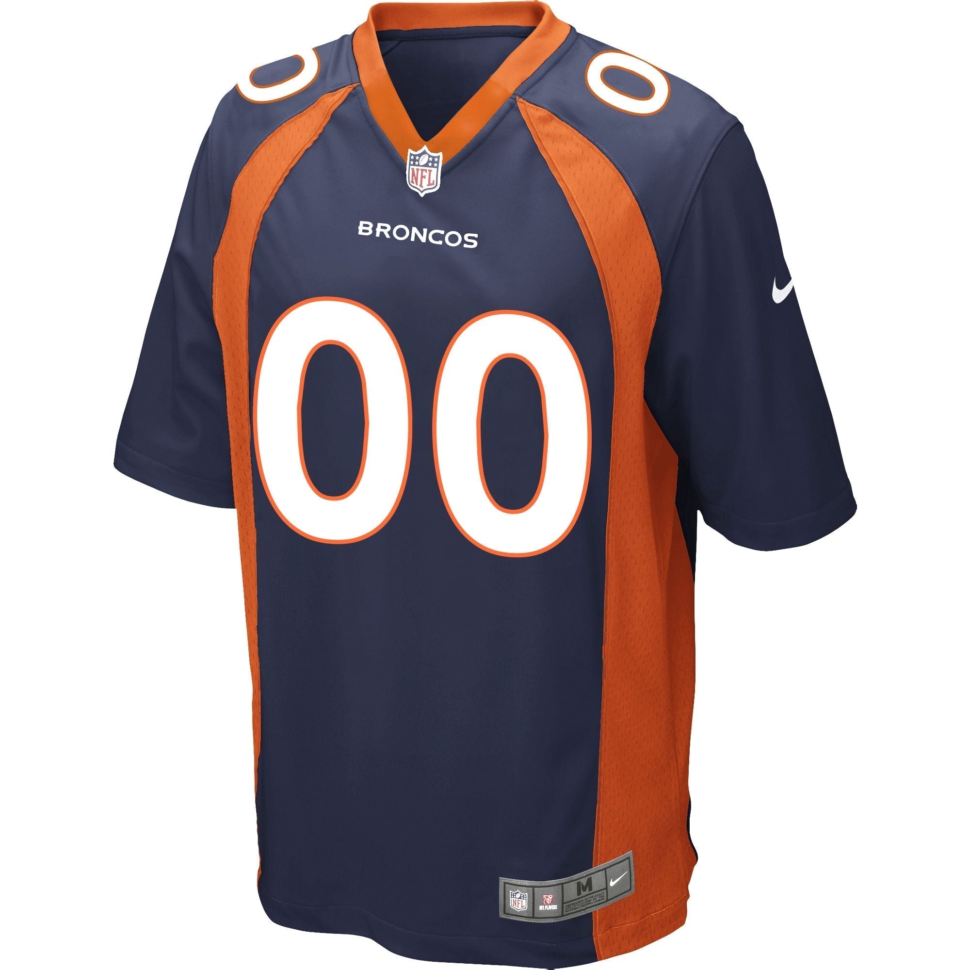 Alternative view of nfl Broncos Navy Custom Jersey - NFL Broncos Navy & Orange Custom