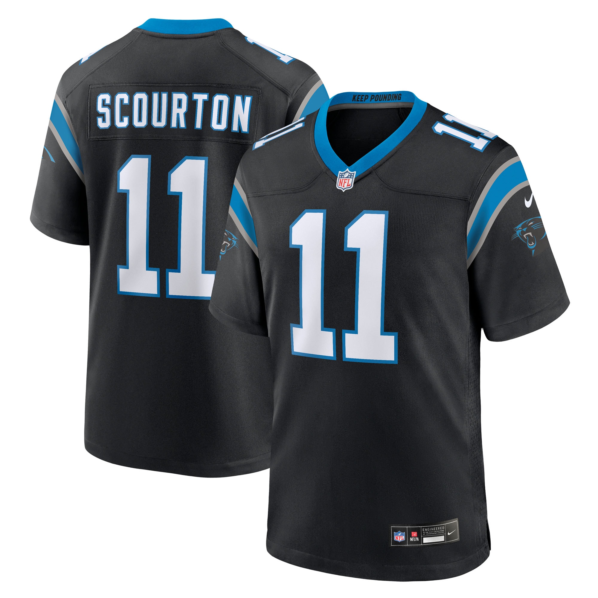 Nic Scourton Carolina Panthers Team Game Jersey - Black
