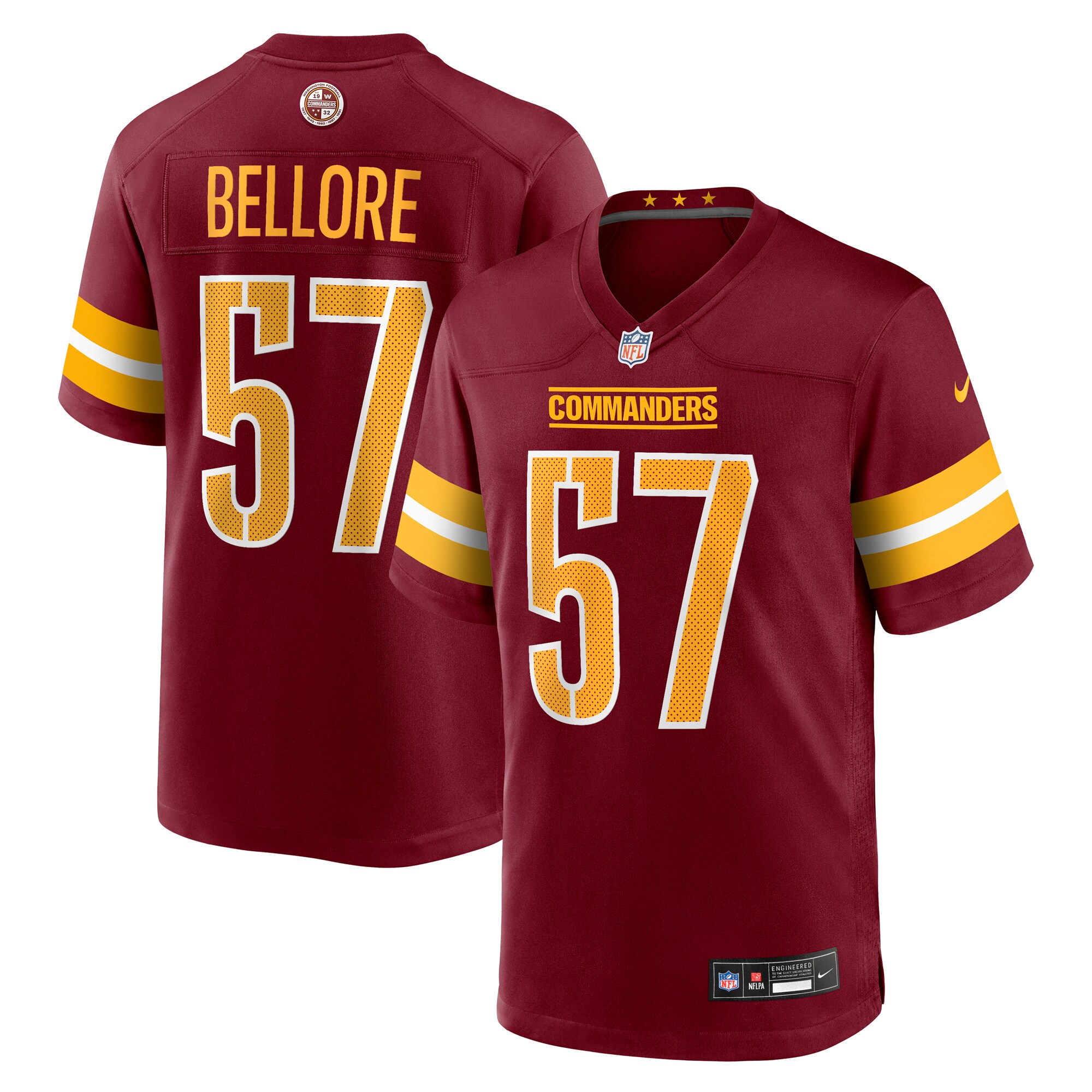 Nick Bellore Washington Commanders Team Game Jersey - Burgundy