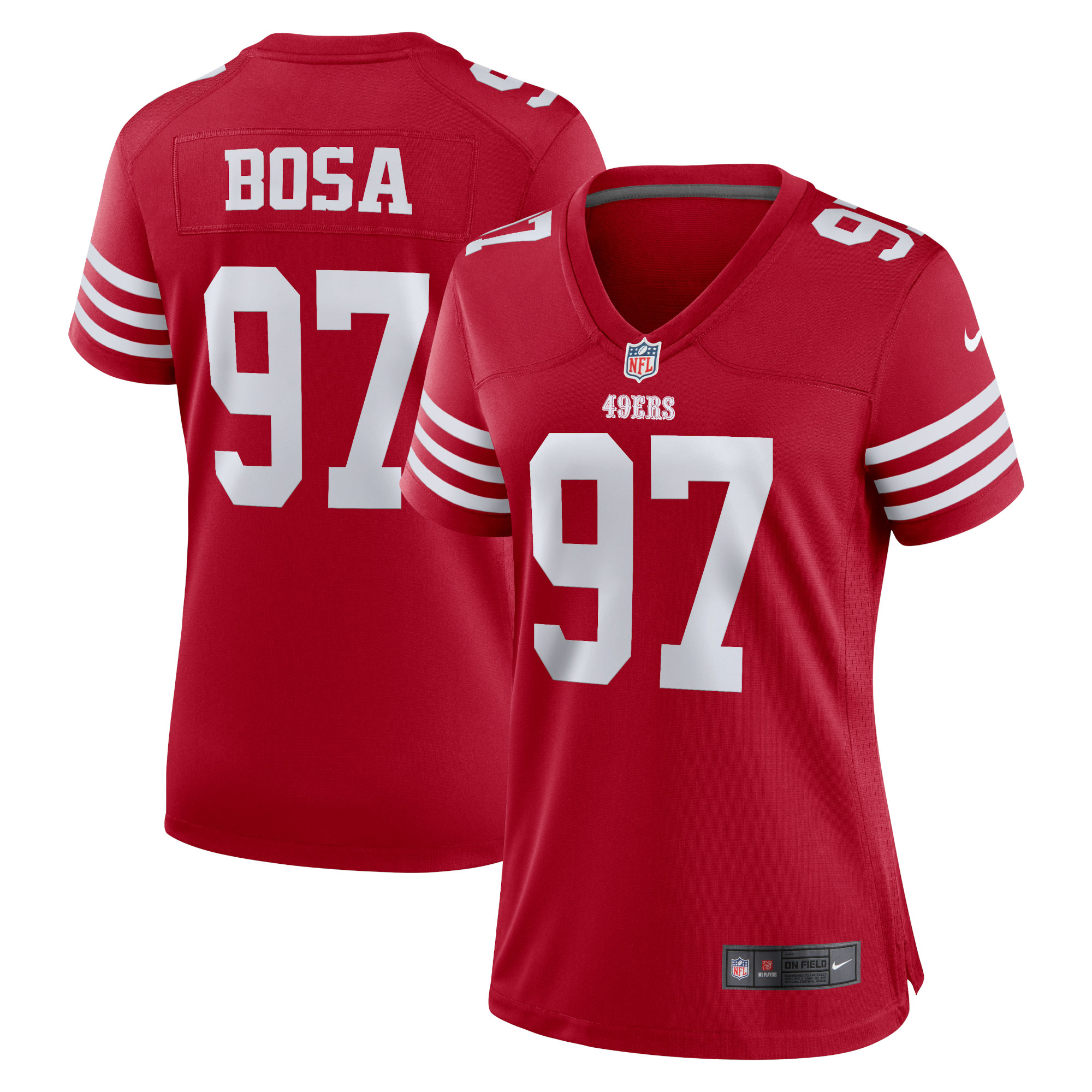 Nick Bosa San Francisco 49ers Women's Team Game Player Jersey - Scarlet