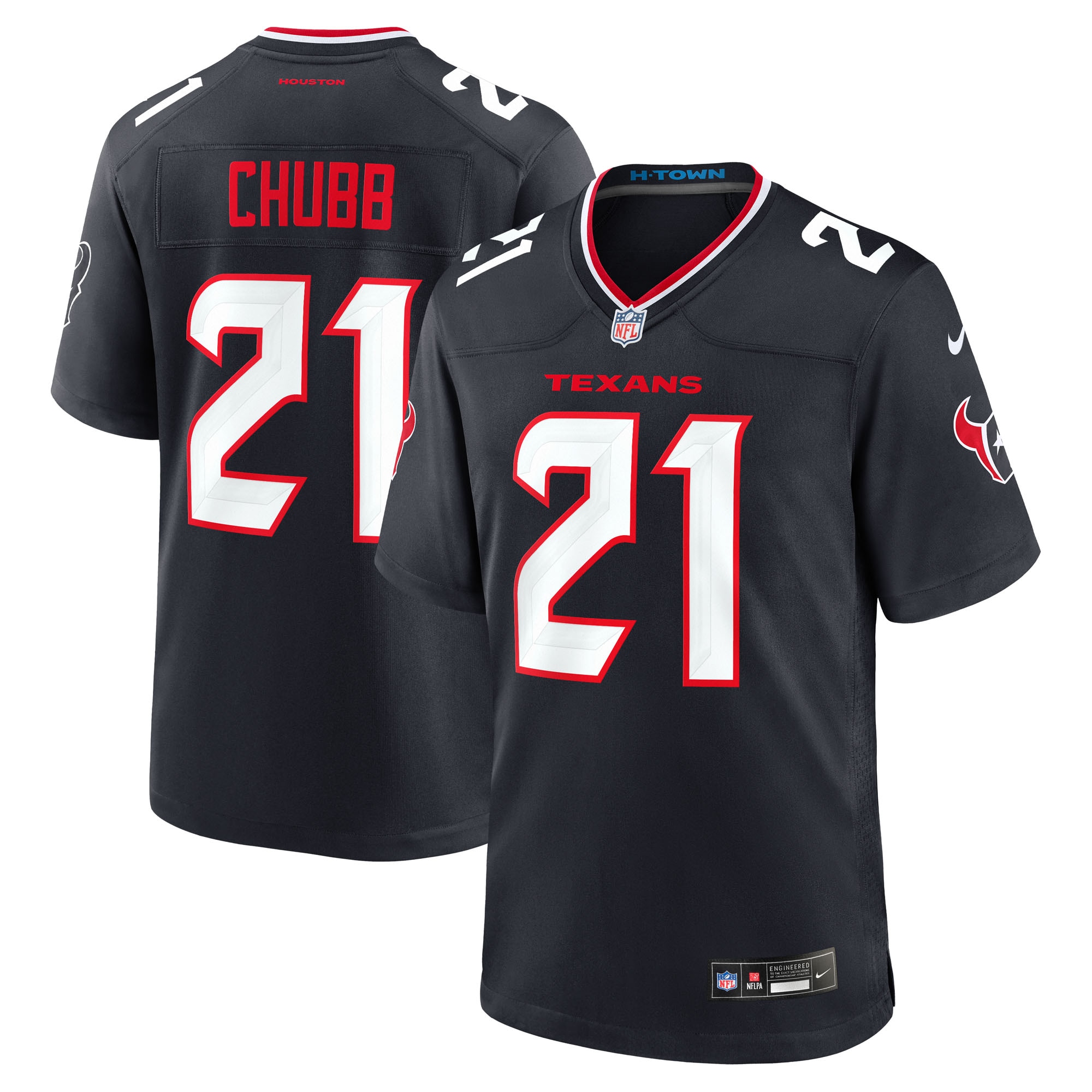 Nick Chubb Houston Texans Team Game Jersey - Navy