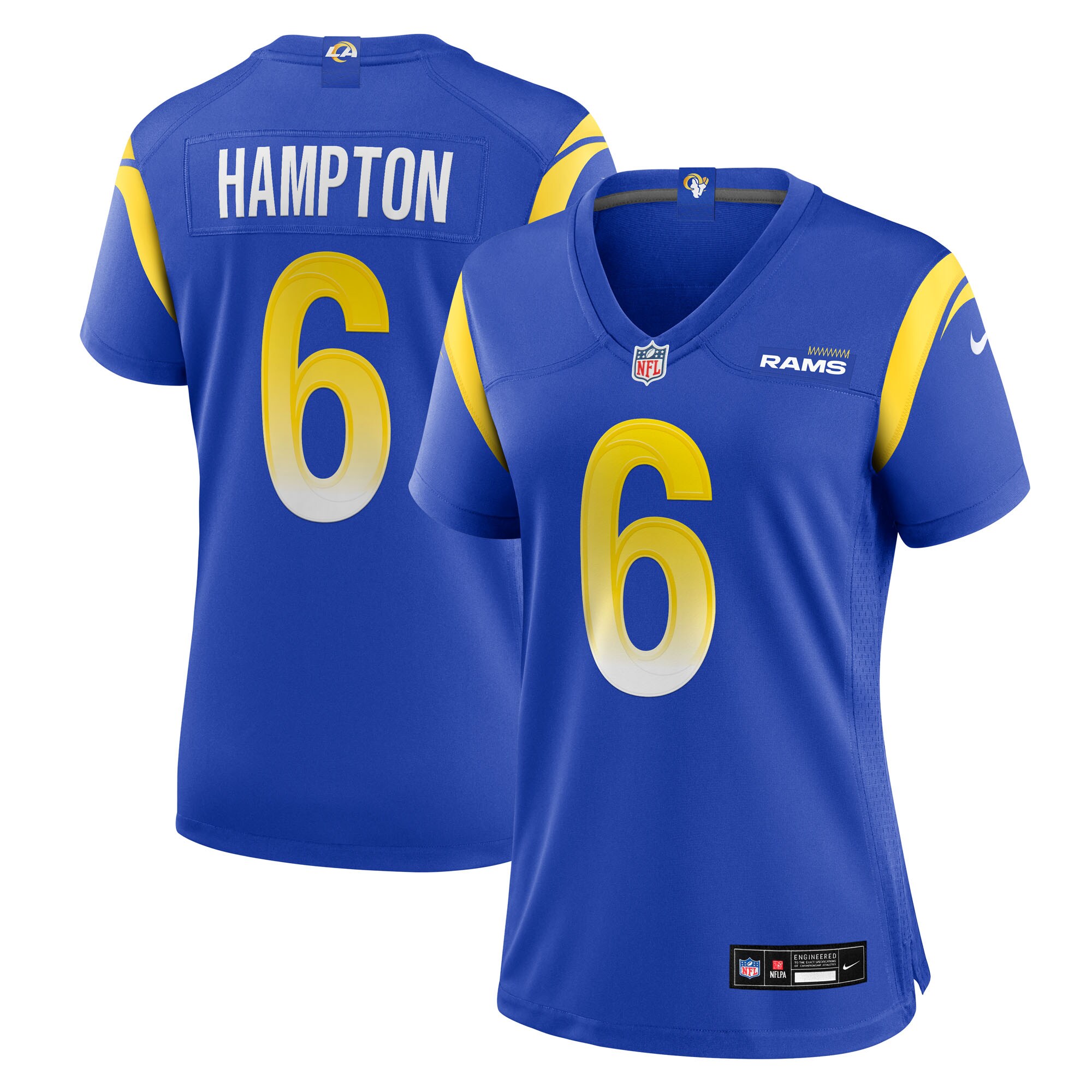 Nick Hampton Los Angeles Rams Women's Team Game Jersey - Royal