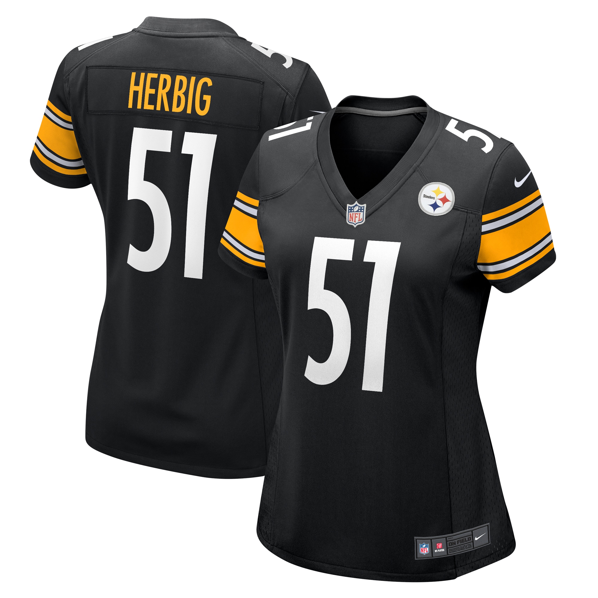 Nick Herbig Pittsburgh Steelers Women's Game Jersey - Black