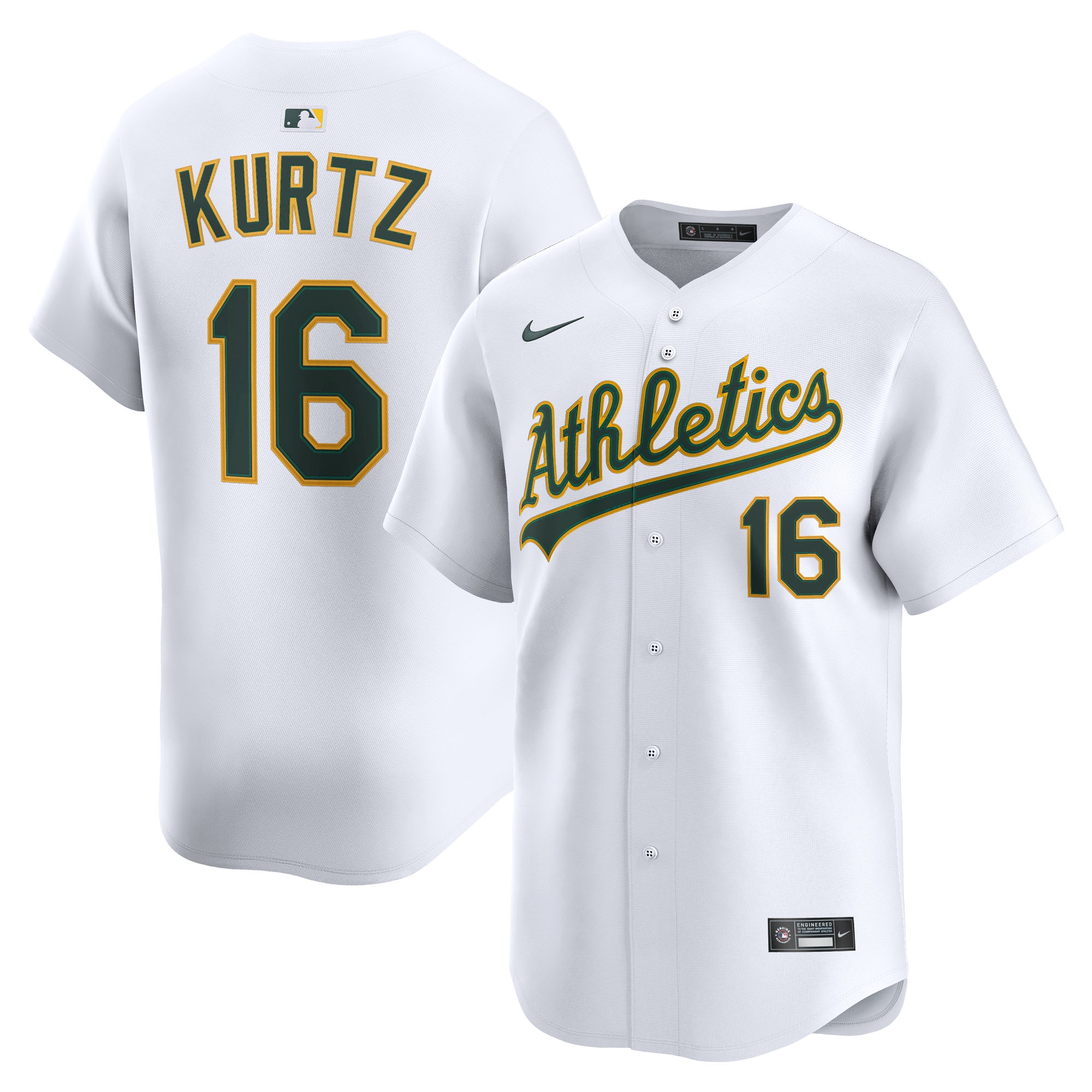 Nick Kurtz Athletics Home Limited Player Jersey - White