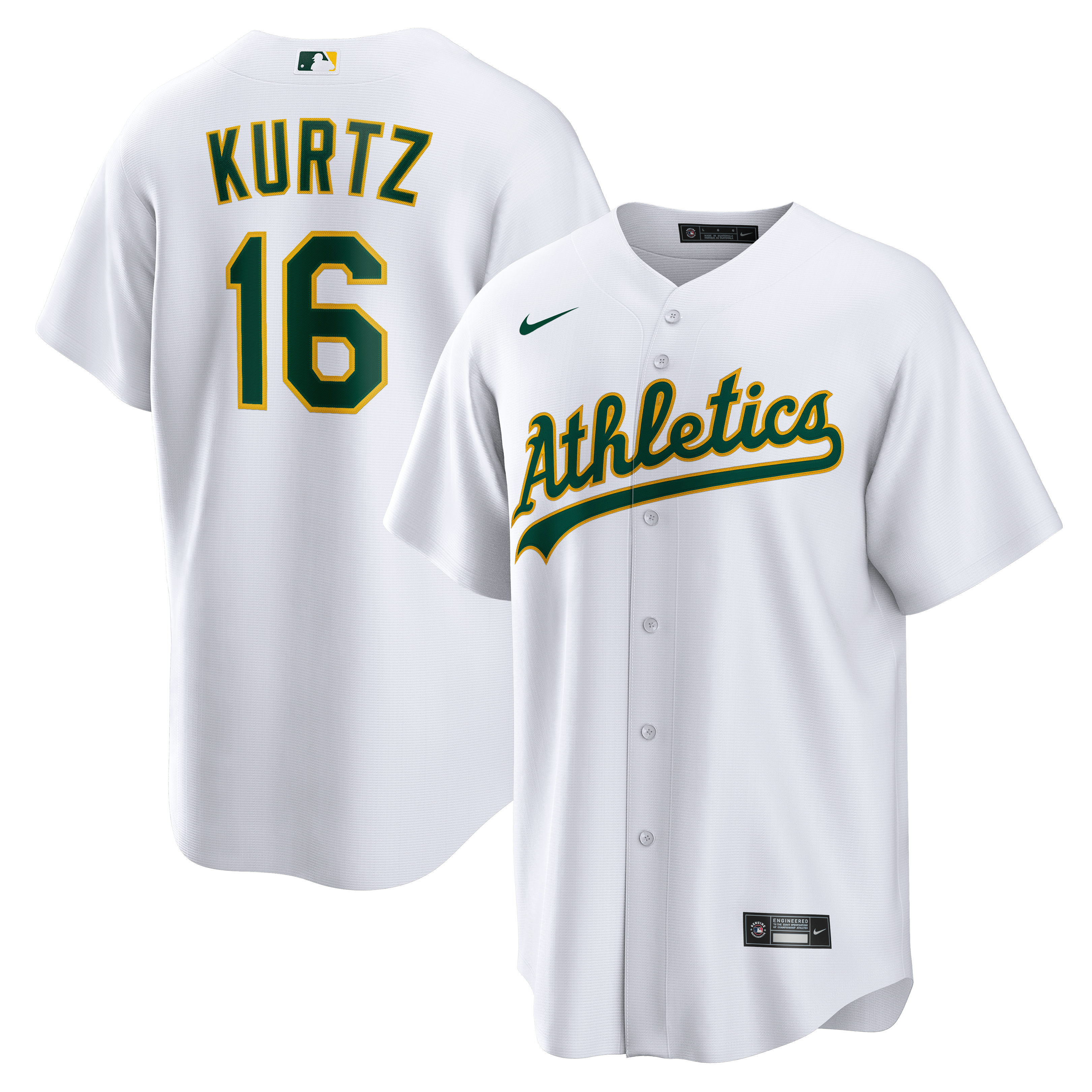 Nick Kurtz Athletics Home Player Jersey - White
