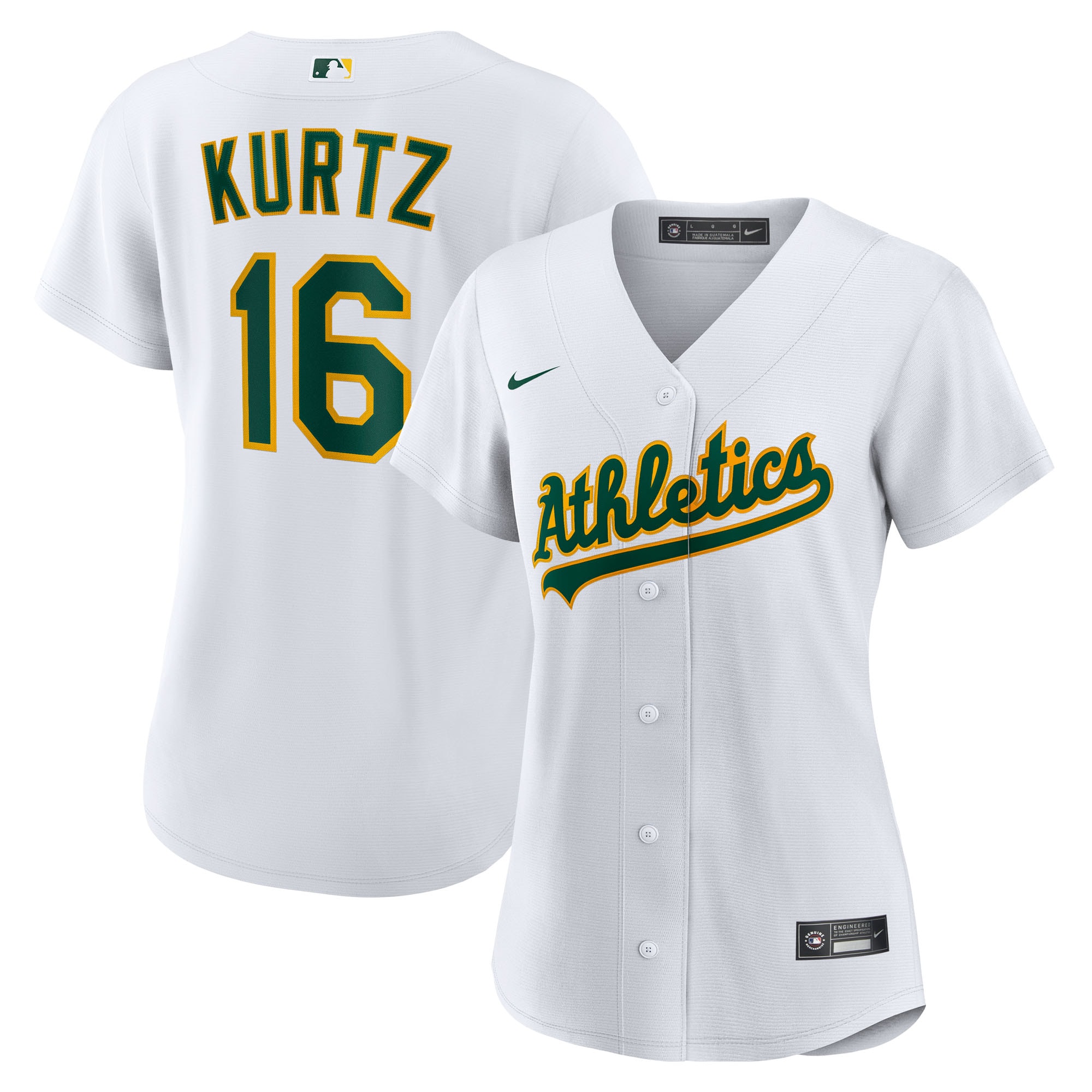 Nick Kurtz Athletics Women's Home Player Jersey - White