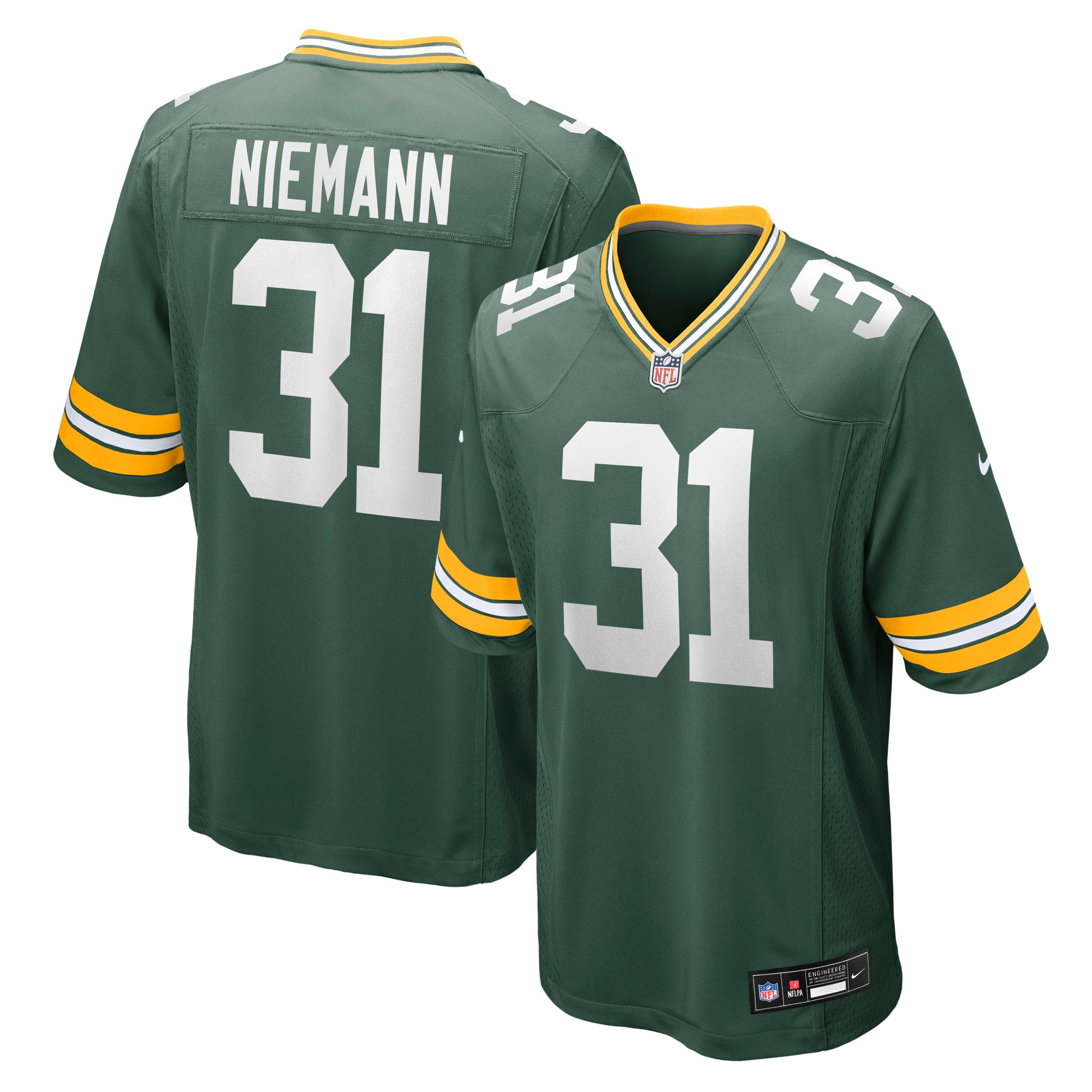 Nick Niemann Green Bay Packers Team Game Jersey - Green