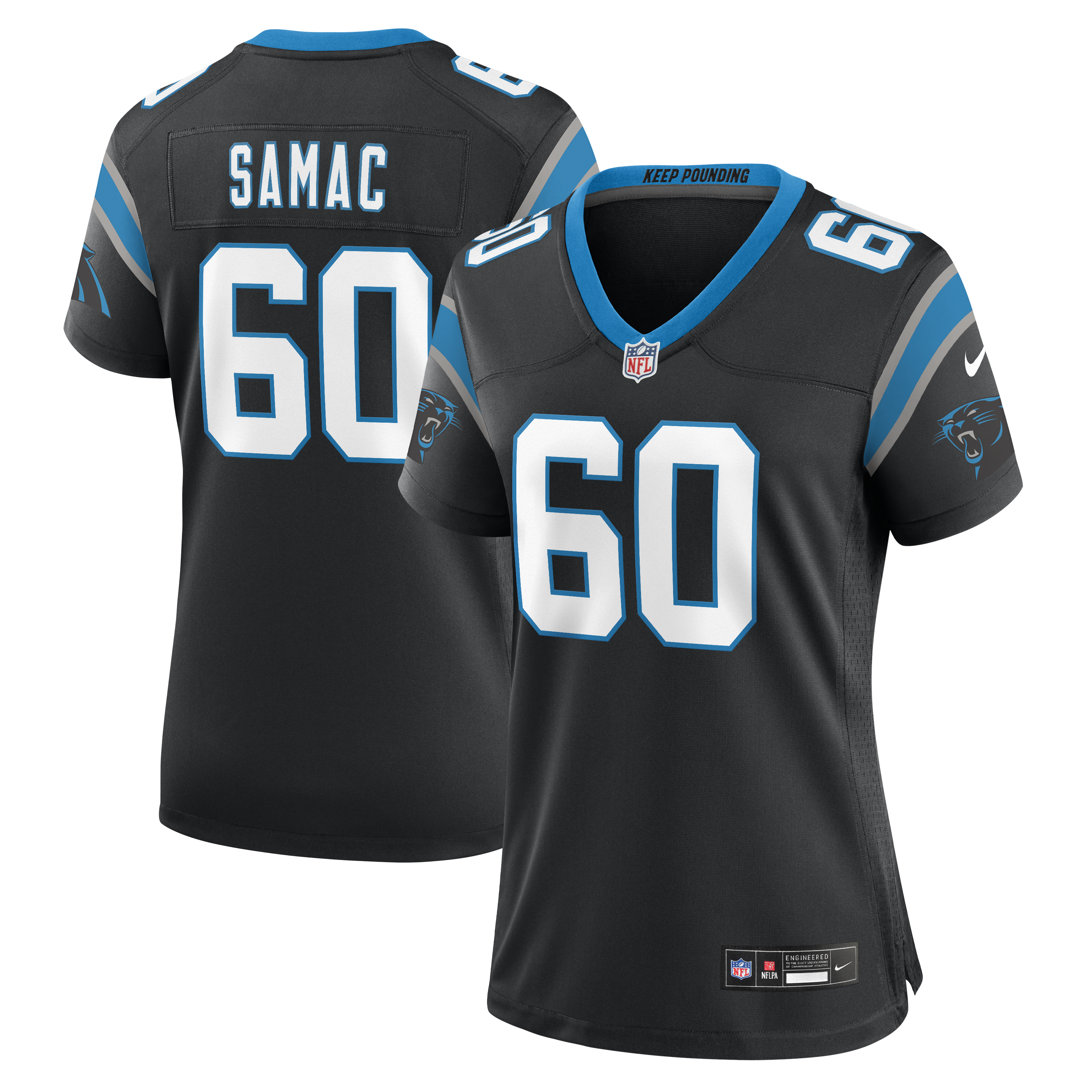 Nick Samac Carolina Panthers Women's Team Game Jersey - Black