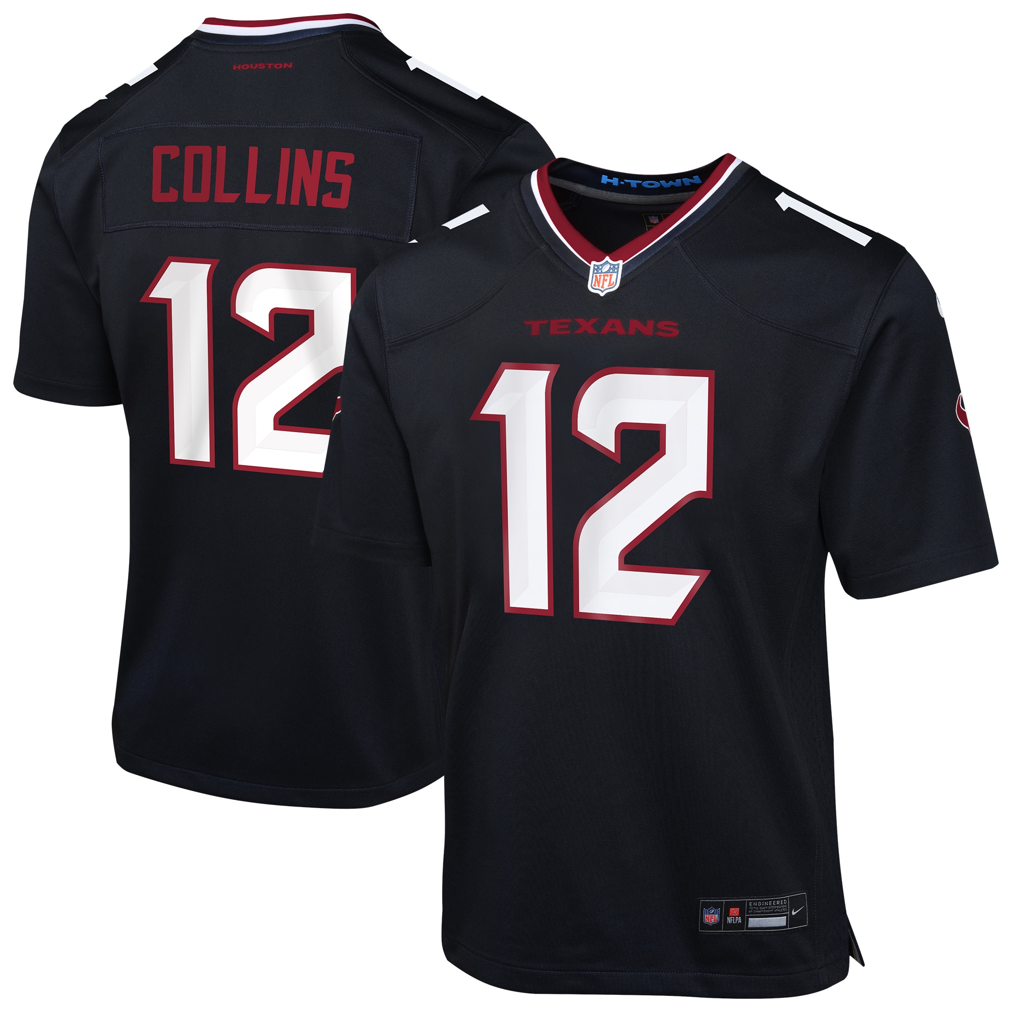 Nico Collins Houston Texans Youth Team Game Jersey - Navy