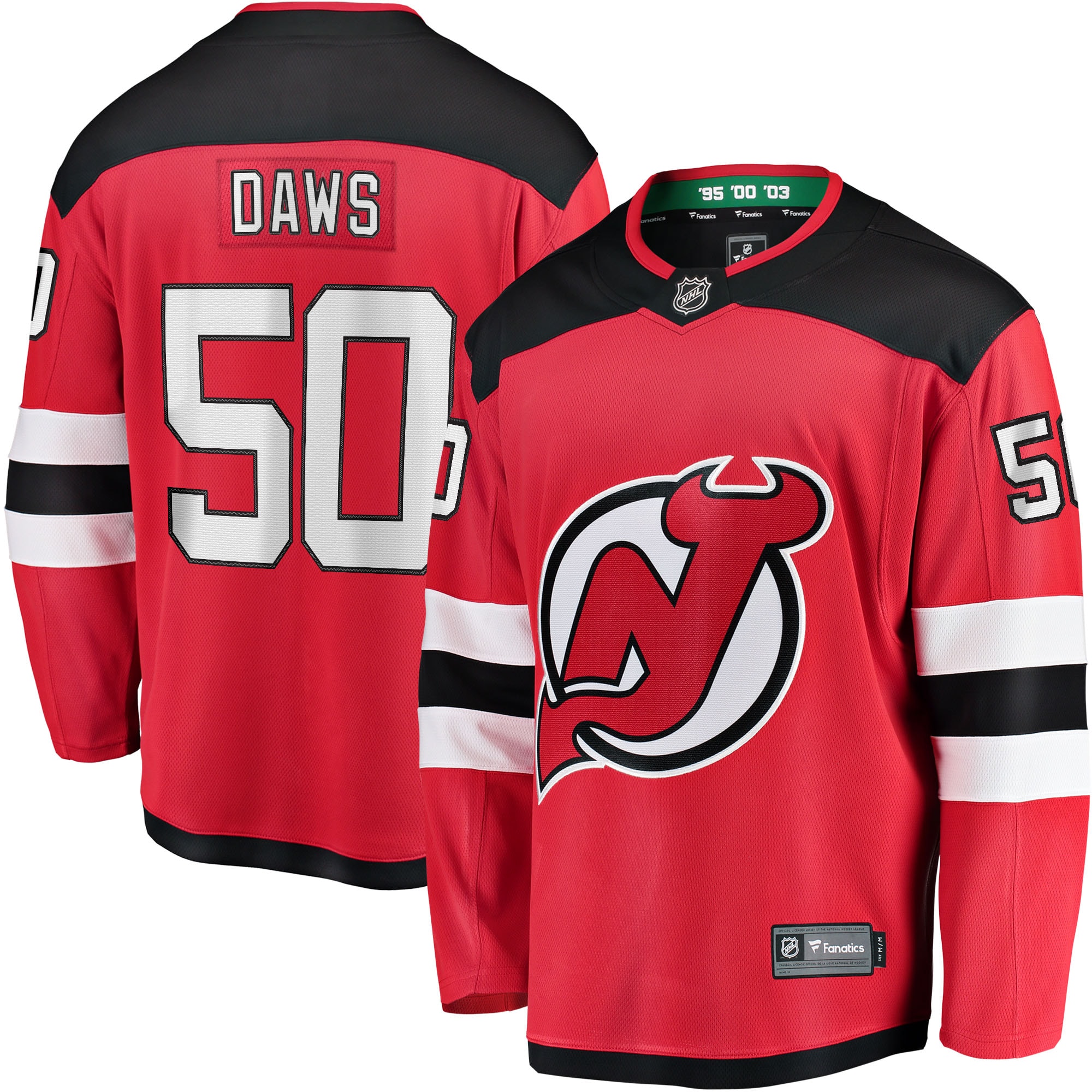 Nico Daws New Jersey Devils Fanatics Home Breakaway Player Jersey - Red