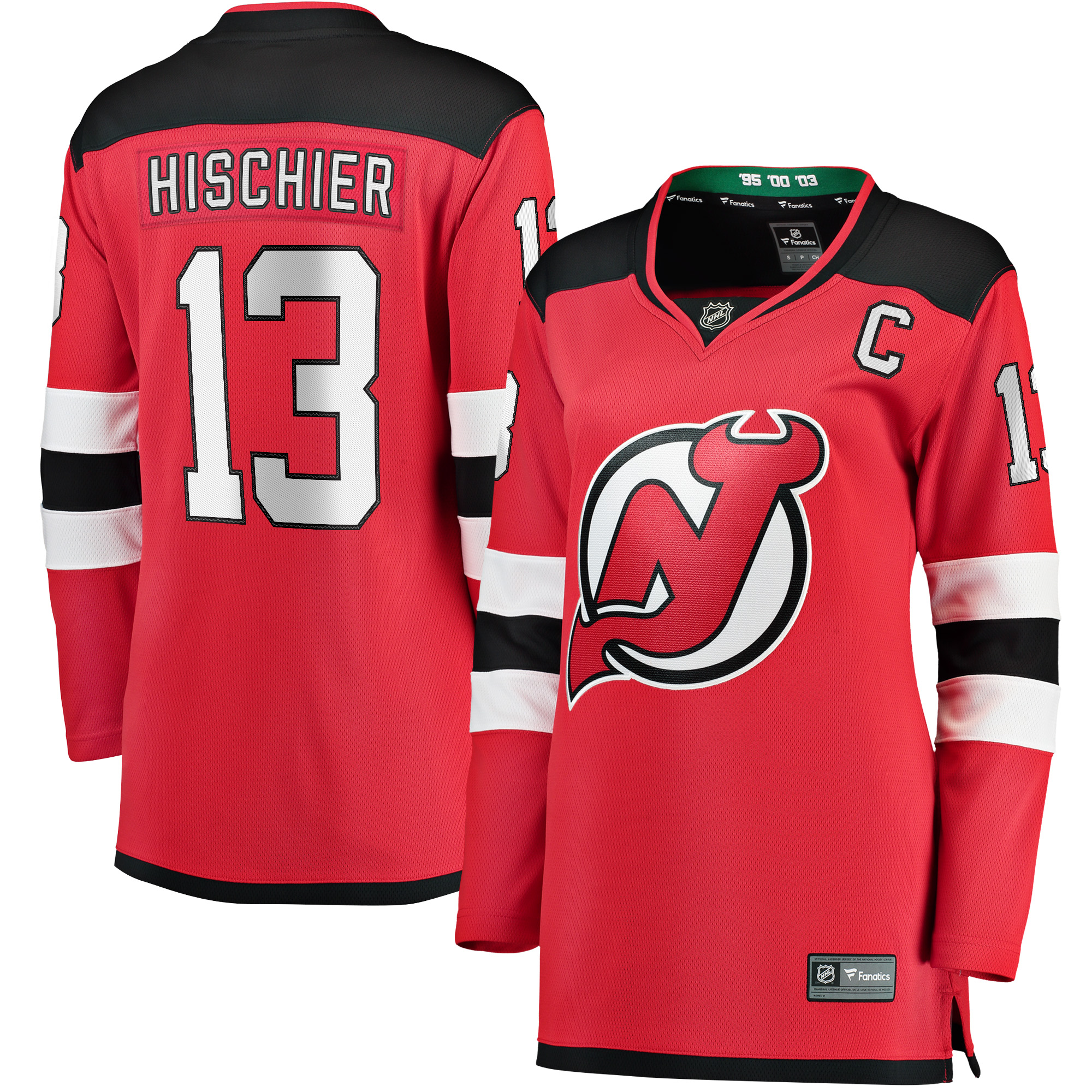 Nico Hischier New Jersey Devils Fanatics Women's Captain Patch Home Breakaway Jersey - Red