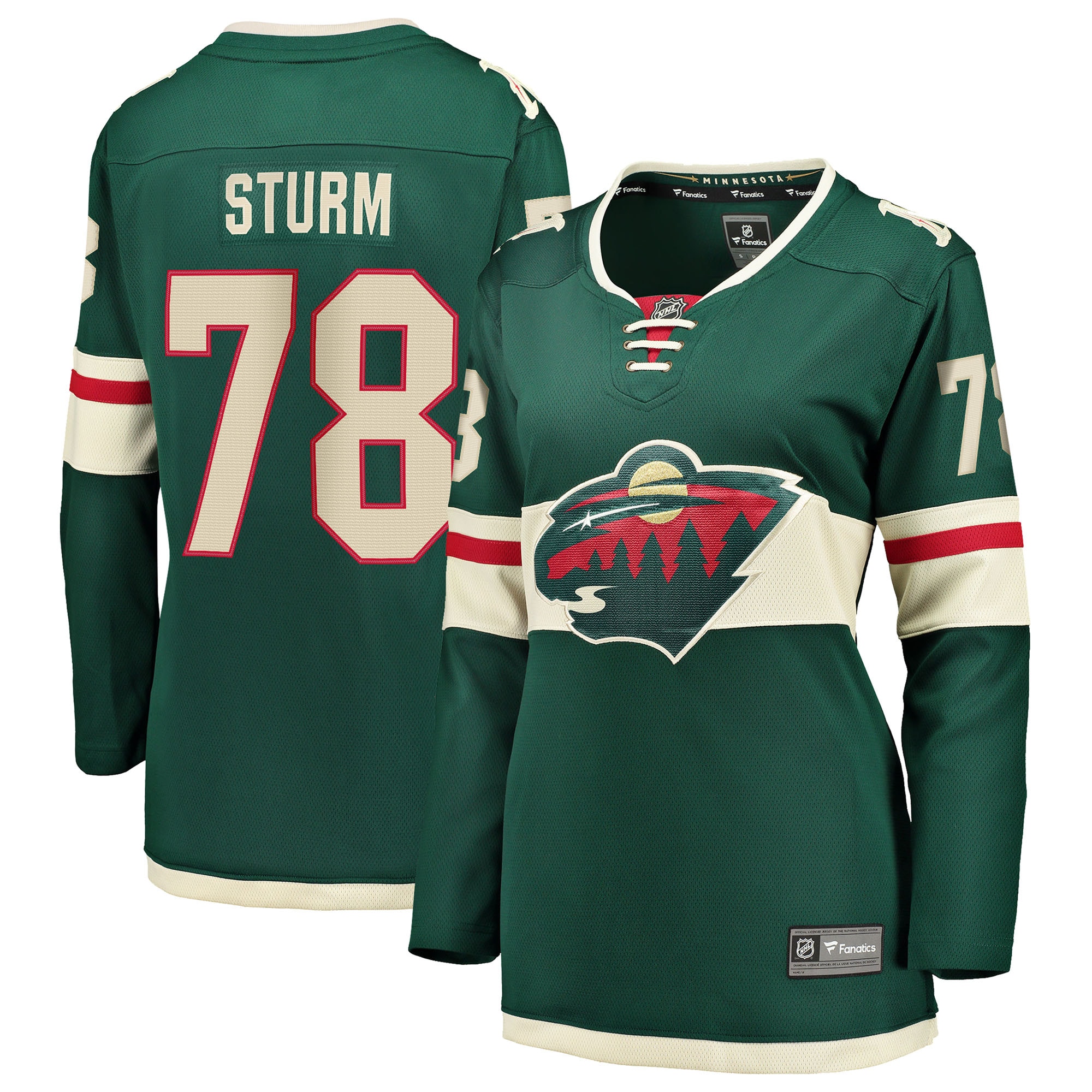 Nico Sturm Minnesota Wild Fanatics Women's Home Breakaway Jersey - Green