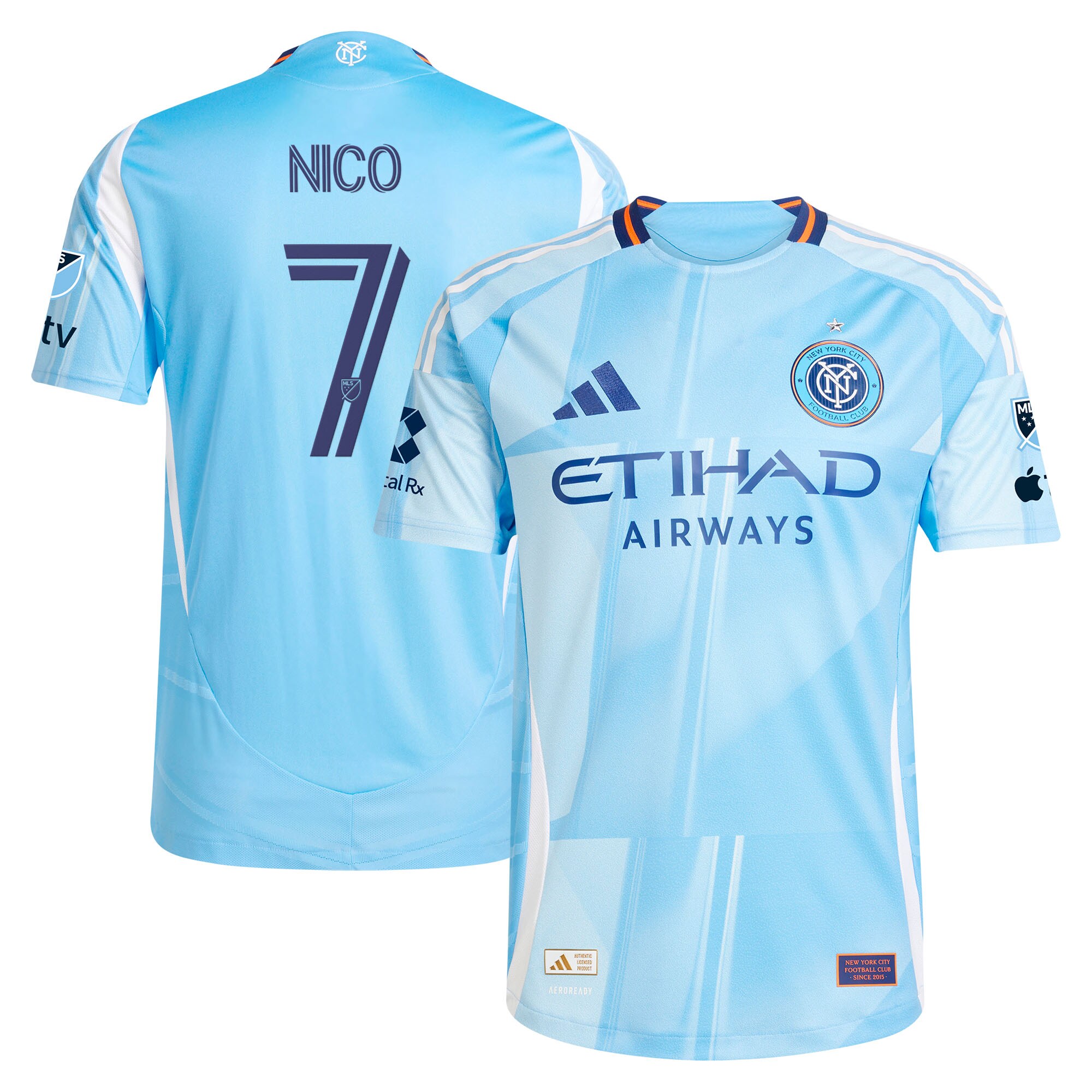 Nicolás Fernández Mercau New York City FC 2025 The Excelsior Kit On-Field Jersey – Light Blue