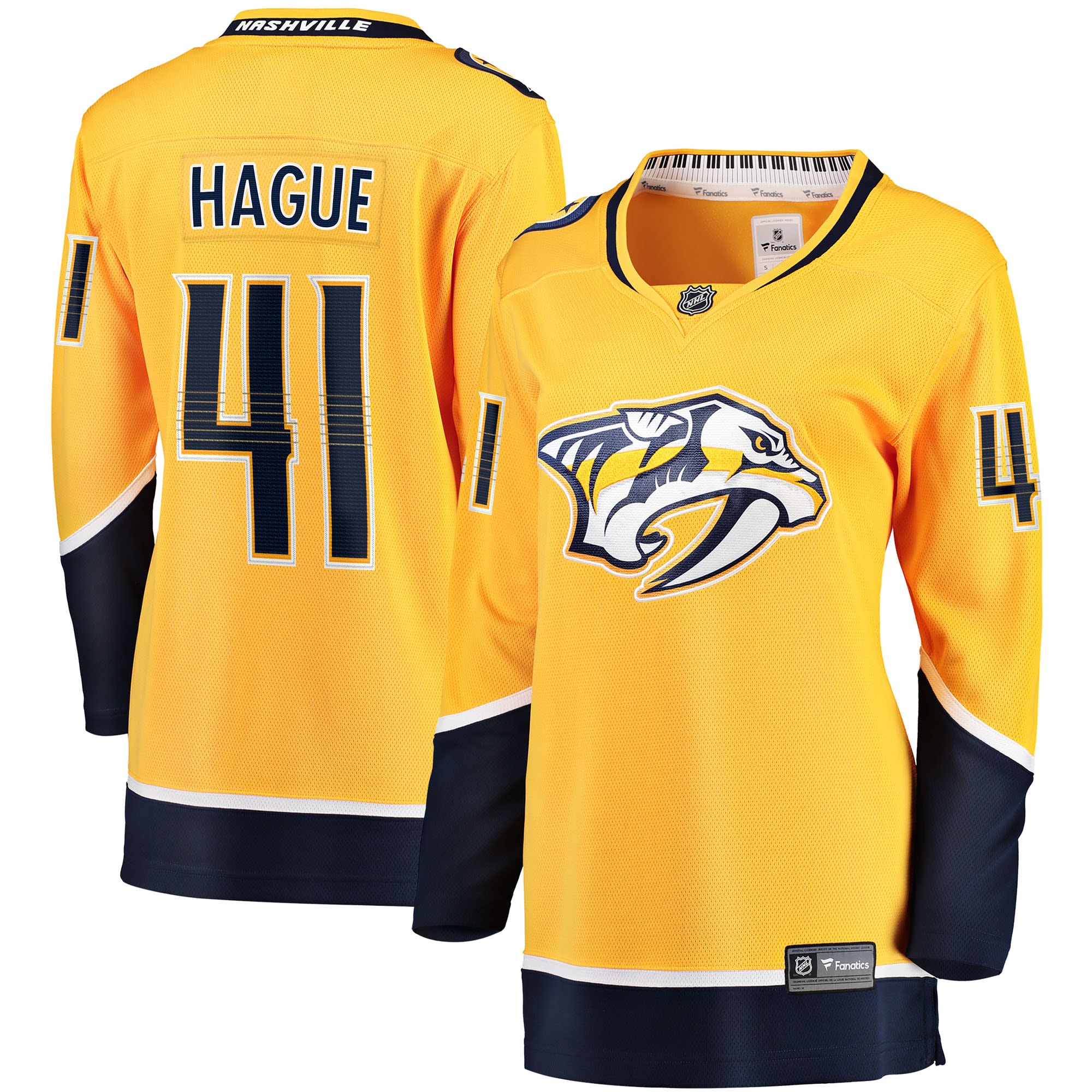 Nicolas Hague Nashville Predators Fanatics Women's Home Breakaway Jersey - Gold