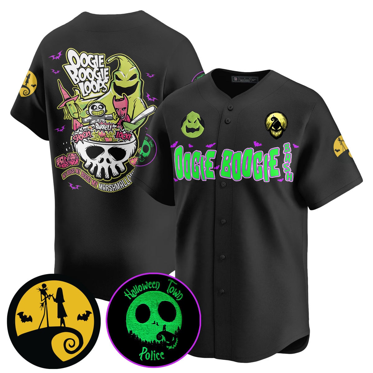 Alternative view of Nightmare Baseball Jersey - Nightmare Before Christmas Baseball Jersey