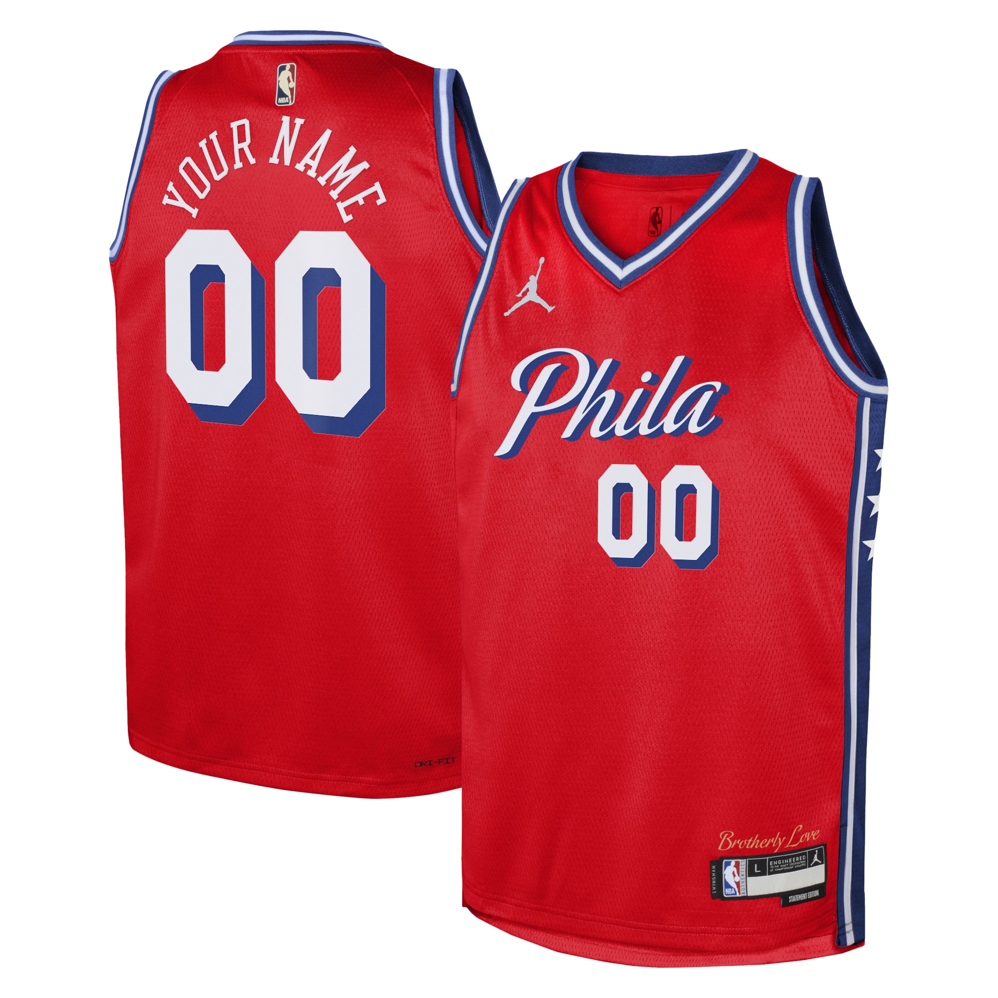 Nike 76ers Red Custom Jersey - Statement Edition