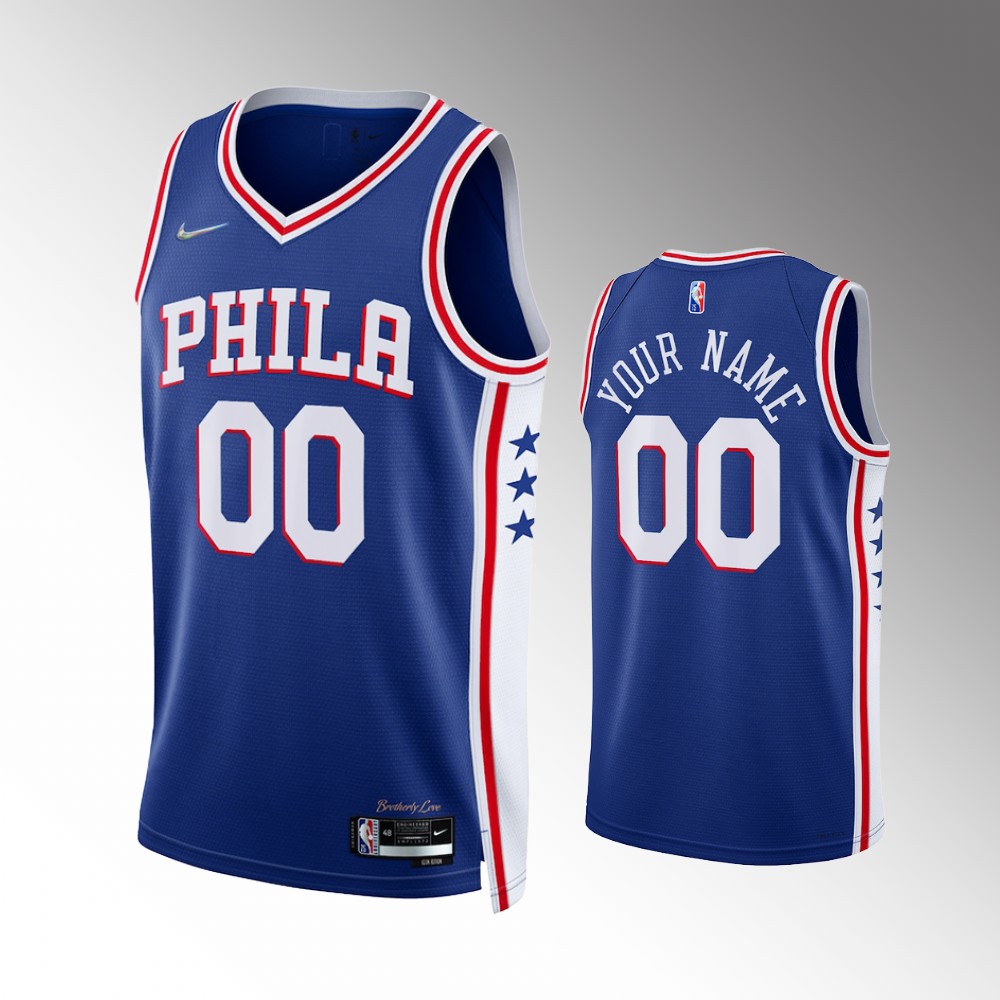 Nike 76ers Royal Blue Jersey - Custom Edition