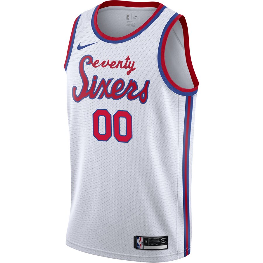 Alternative view of Nike 76ers White Custom Jersey - Nike 76ers White Jersey - Custom