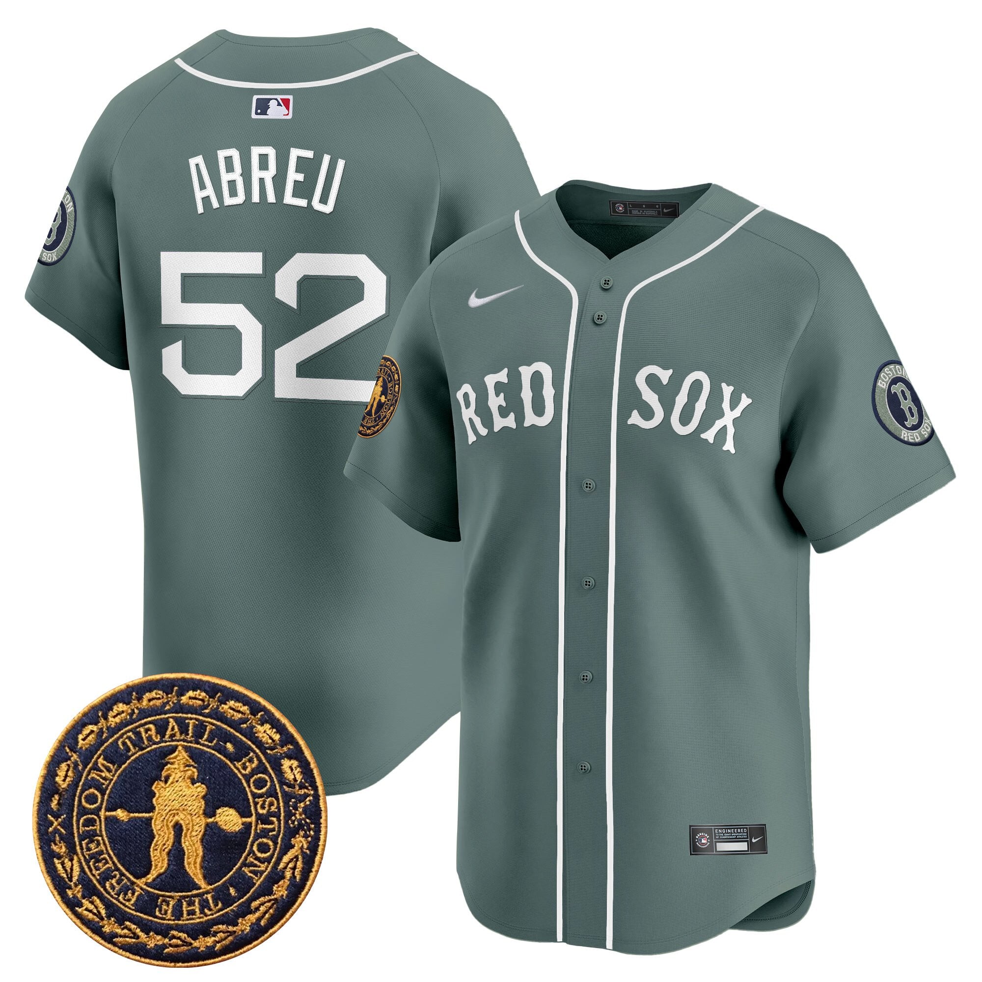 Nike Abreu Red Sox Olive Jersey - Freedom Trail Edition