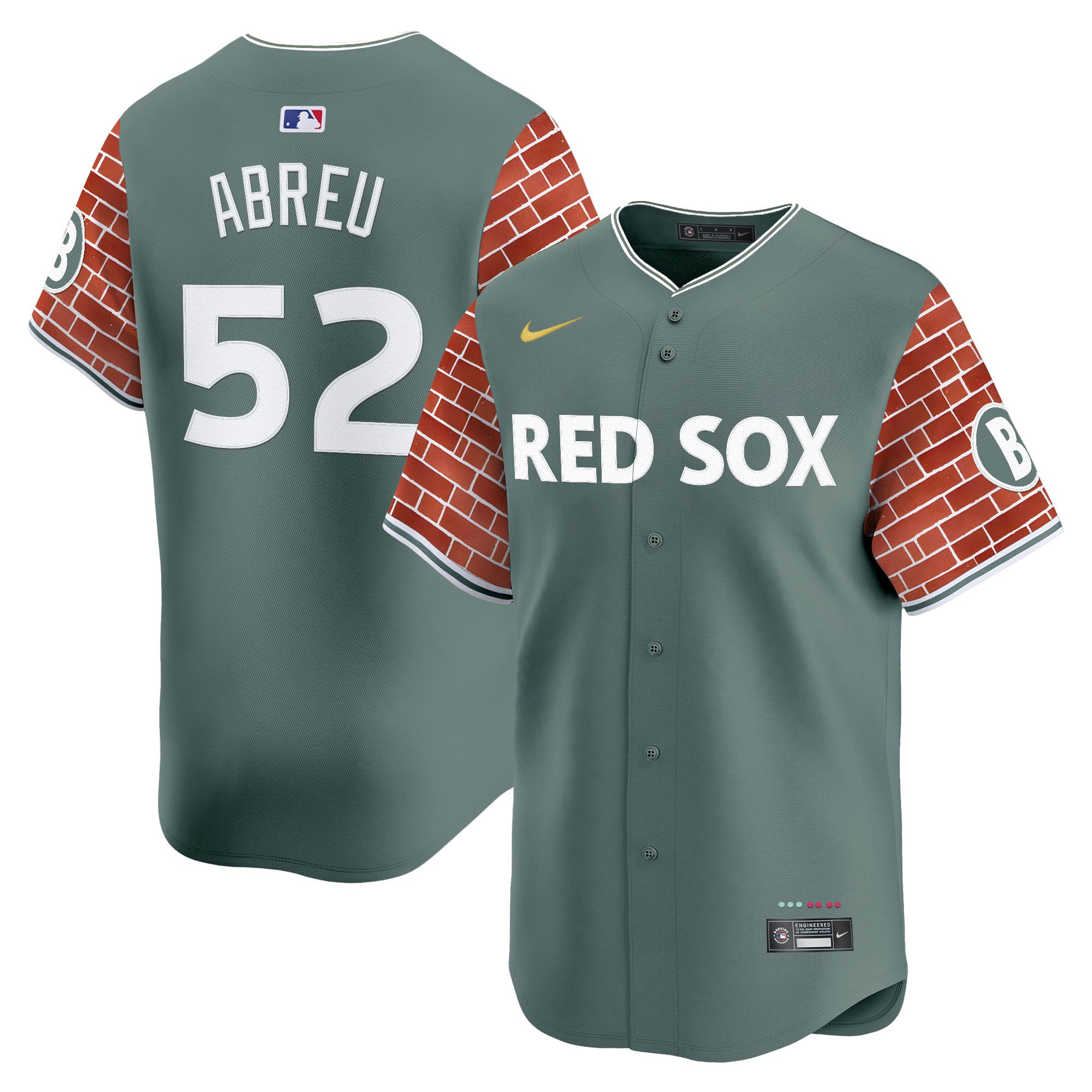 nike Abreu Red Sox Olive Jersey - Nike Abreu Red Sox Jersey - Olive