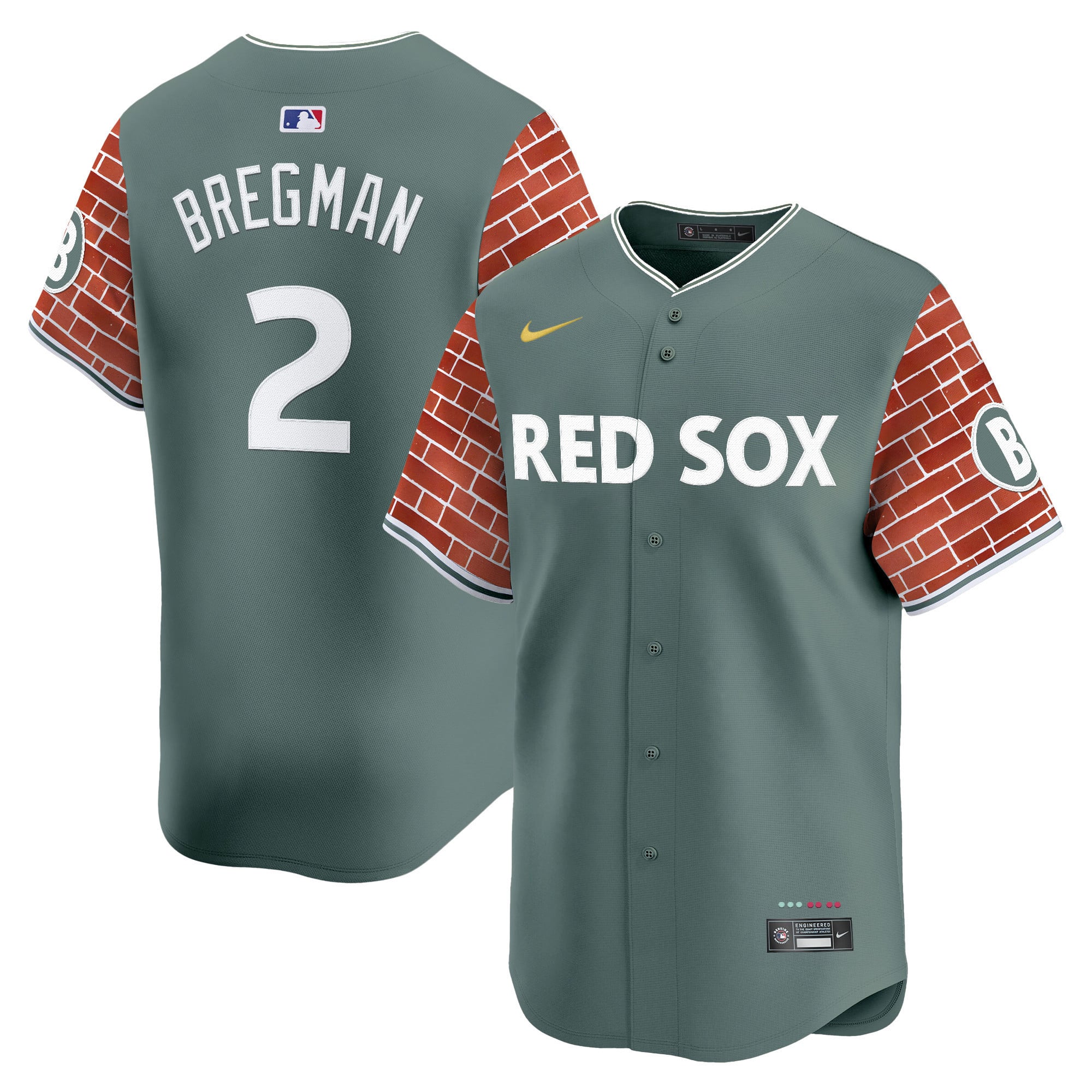 Alternative view of nike Abreu Red Sox Olive Jersey - Nike Abreu Red Sox Jersey - Olive