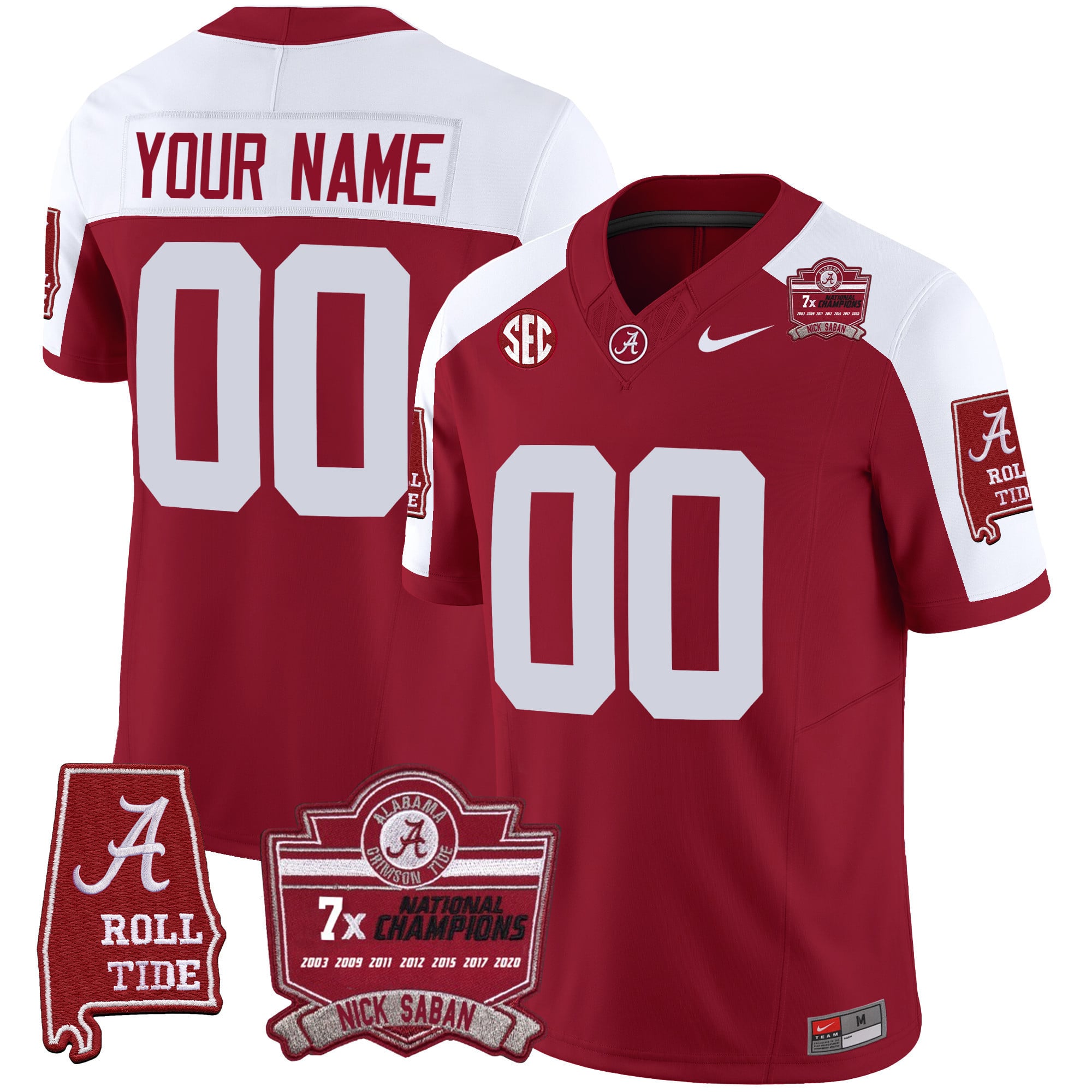 Alternative view of Nike Alabama Crimson Tide Black Jersey - Custom Name & Number