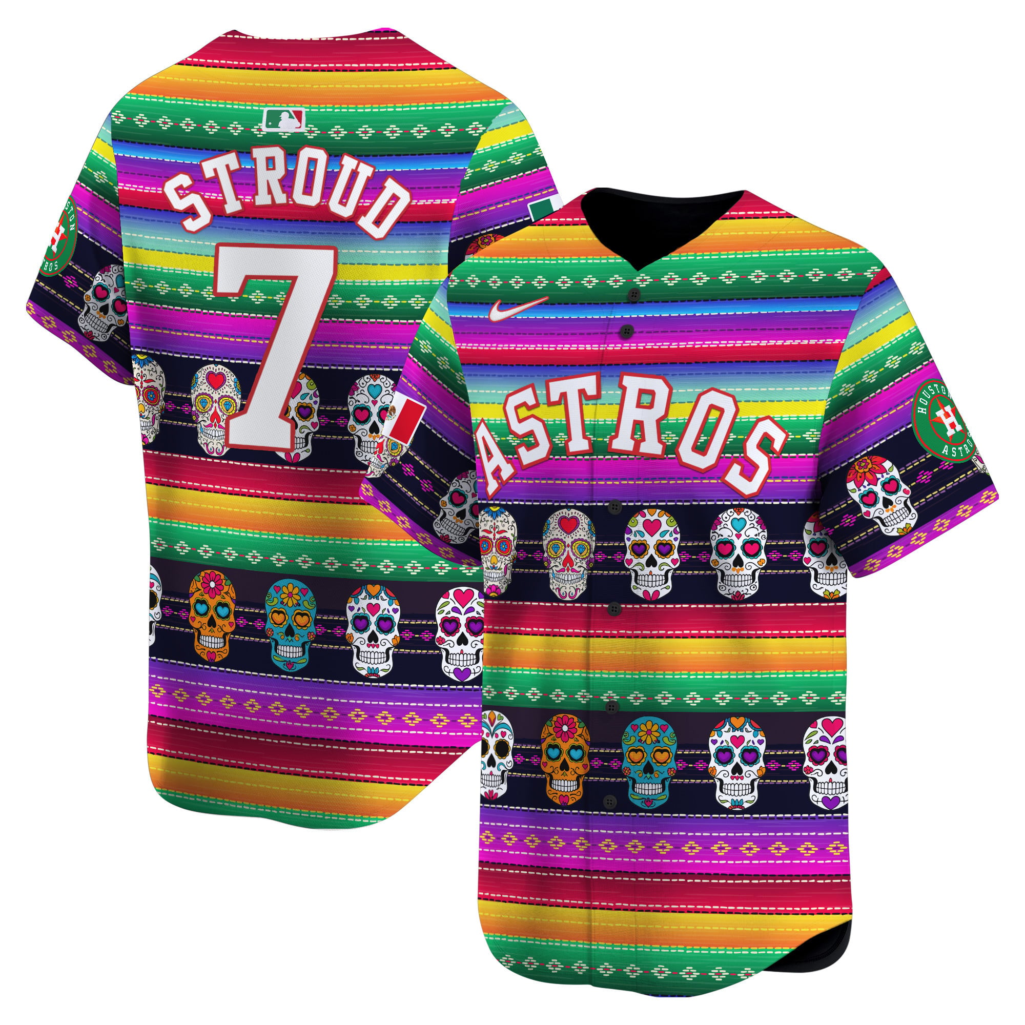 Alternative view of Nike Altuve Astros Sugar Skull Jersey - Limited Edition