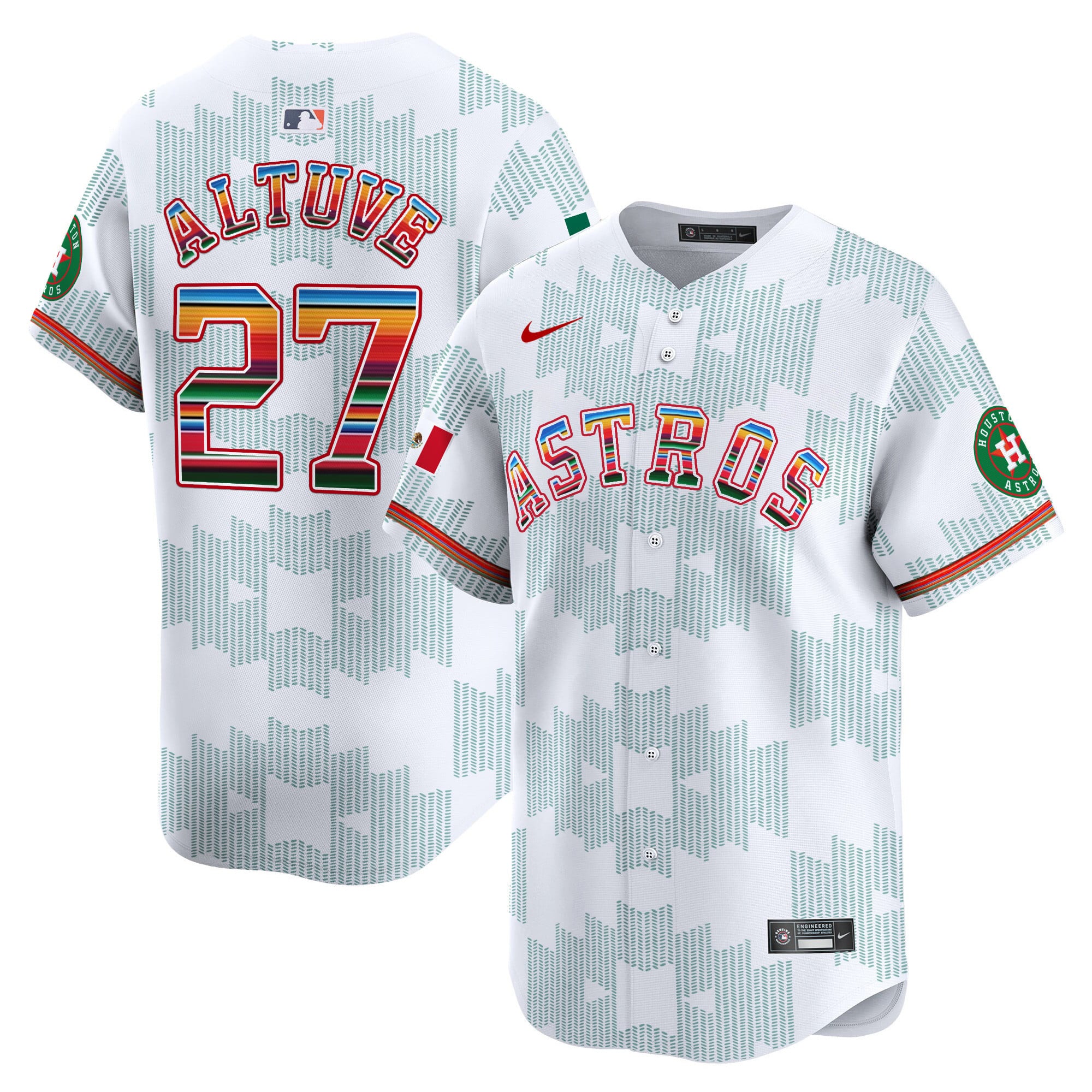 Nike Altuve Serape Jersey - Nike Altuve Astros Jersey - White Serape
