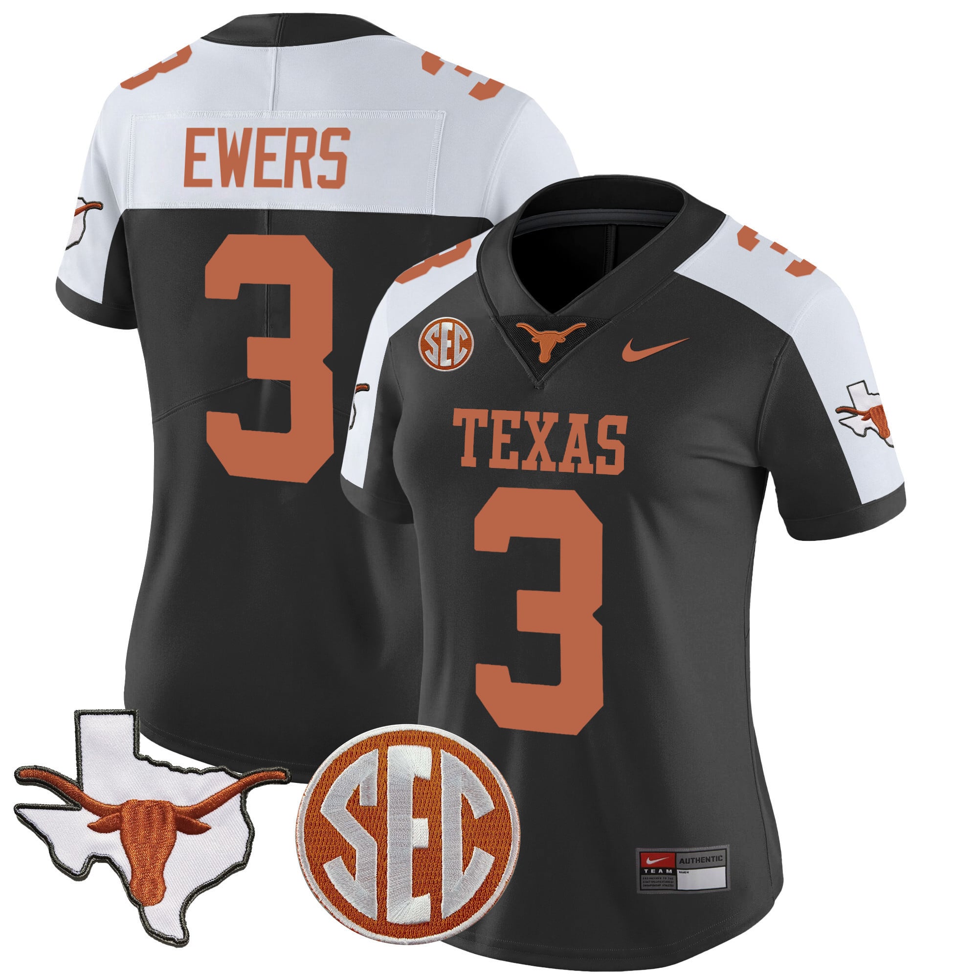 Alternative view of Nike Arch Manning Jersey - Nike Texas Longhorns Manning #16 Black