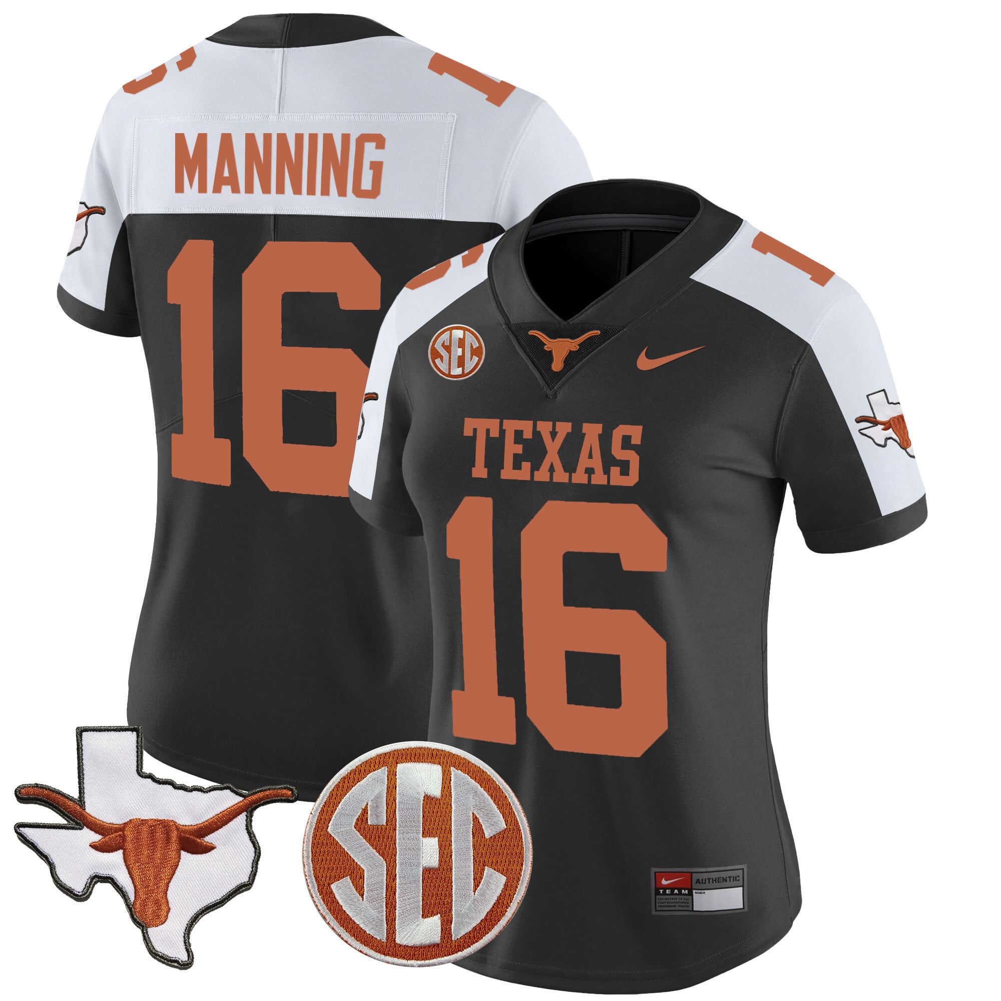 Nike Arch Manning Jersey - Nike Texas Longhorns Manning #16 Black