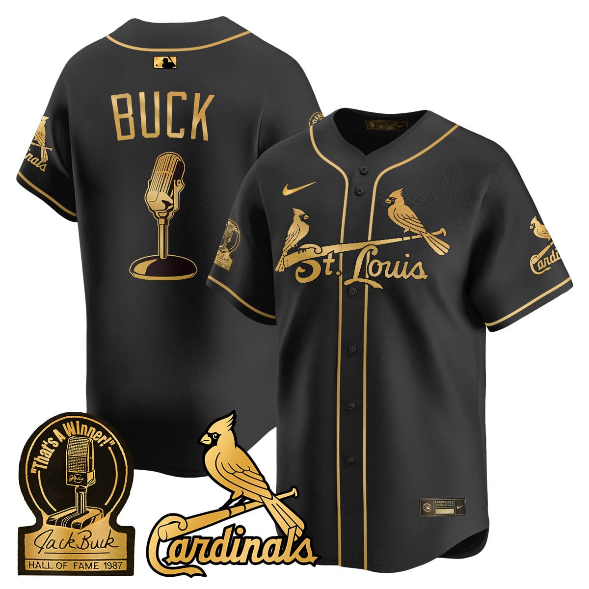 Alternative view of Nike Arenado Cardinals Jersey - Black & Gold Hall of Fame