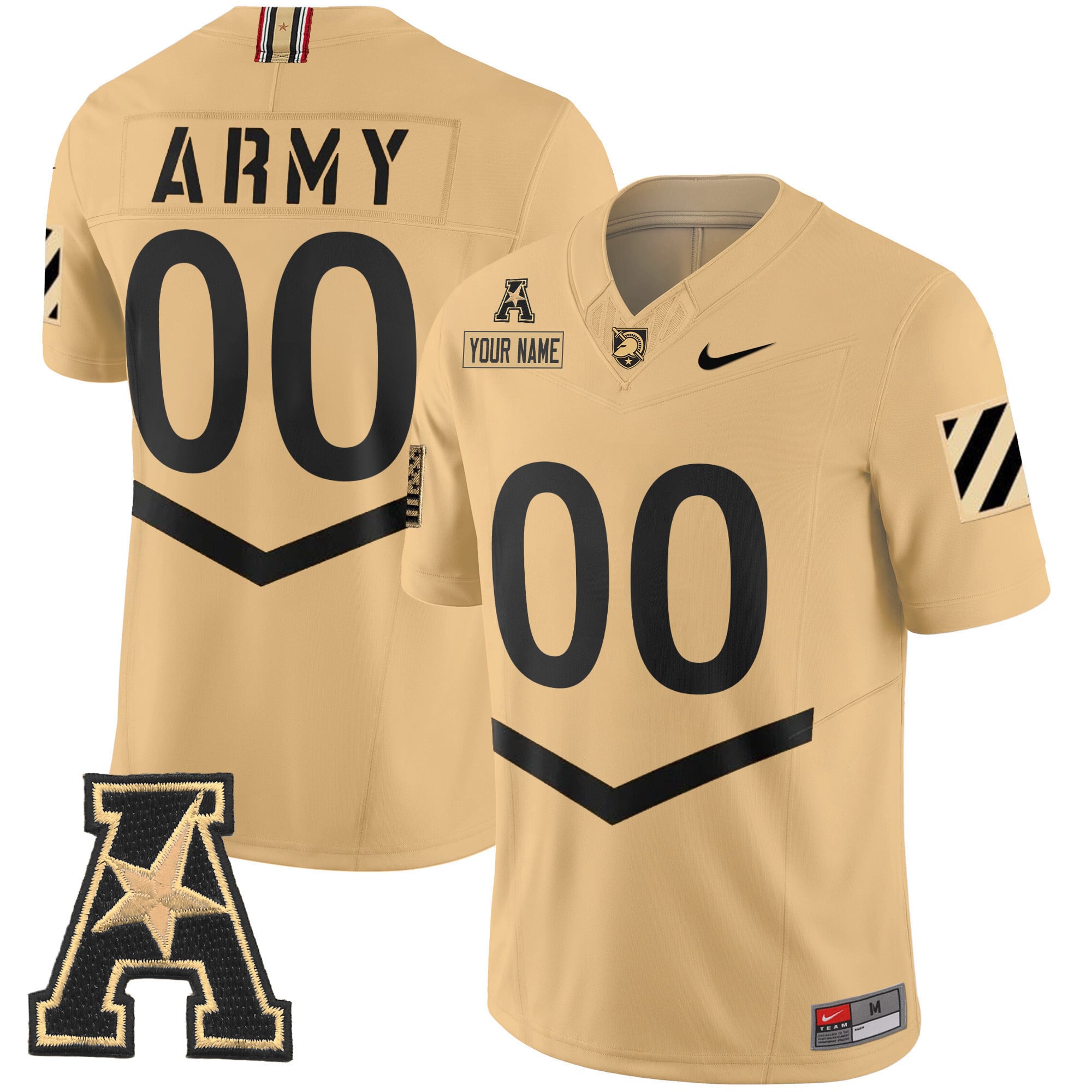 nike Army Knights Gold Jersey - Nike Army Black Knights #00 Gold
