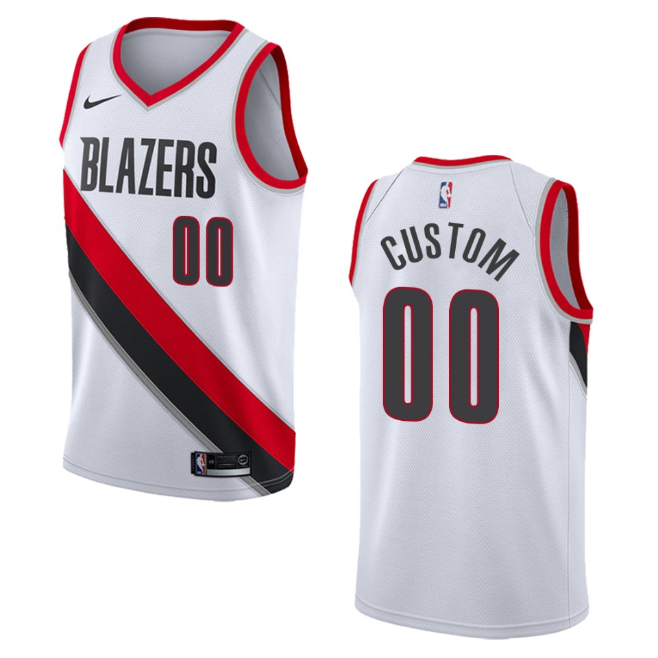 nike association Blazers White Custom Jersey - Nike Blazers White