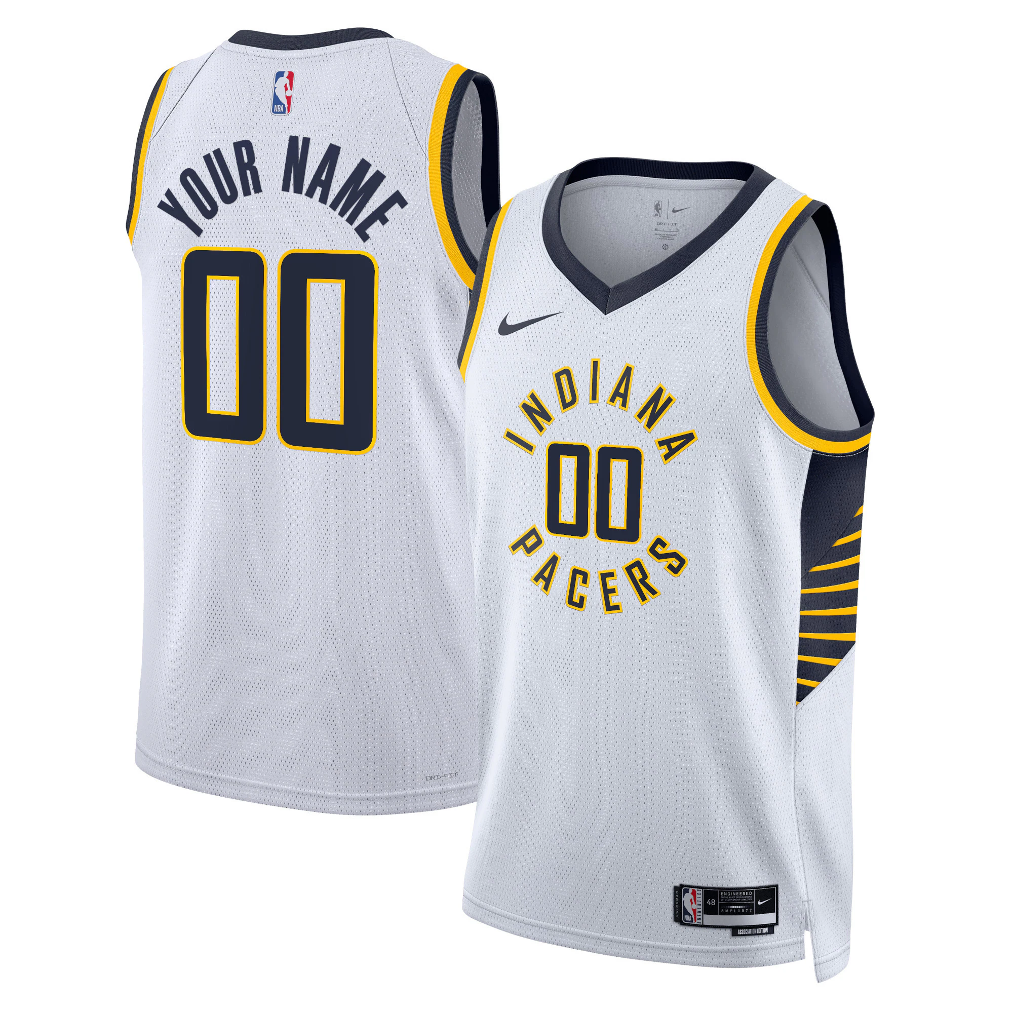 nike association Pacers White Custom Jersey - Nike Pacers White