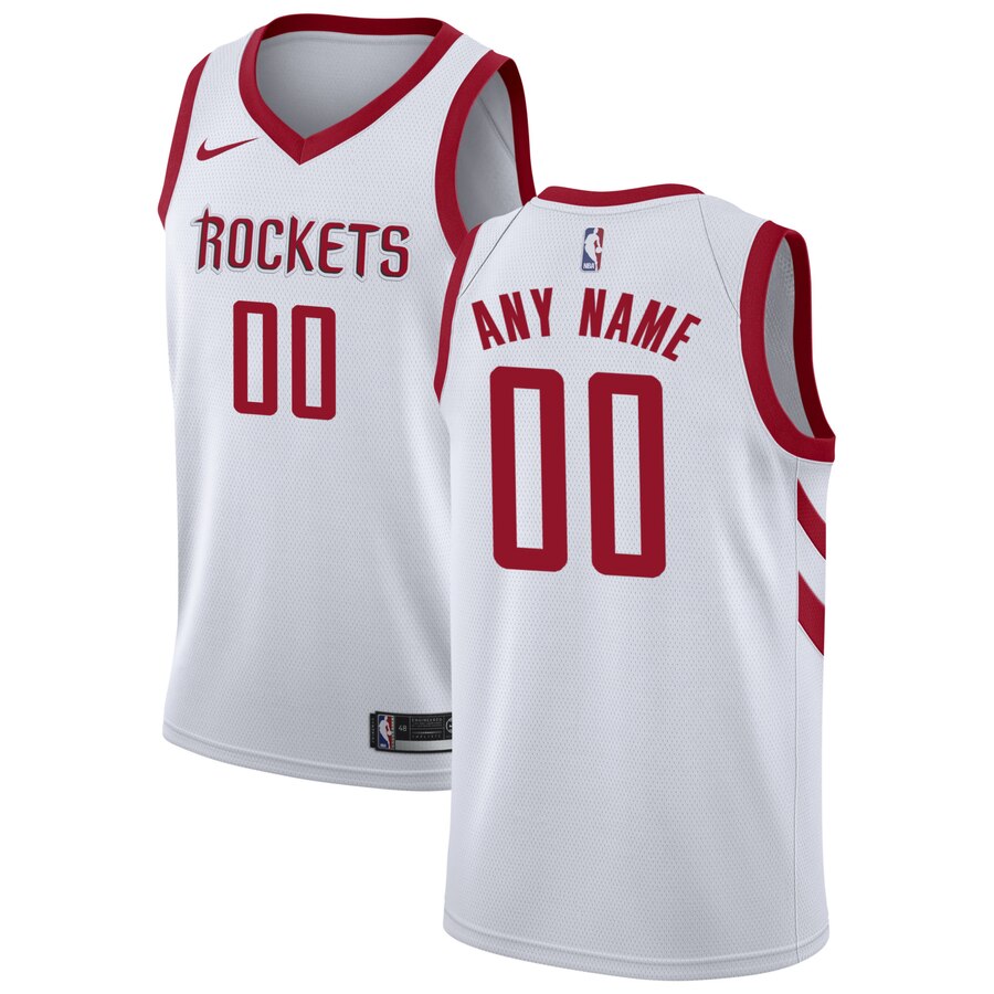nike association Rockets White Custom Jersey - Nike Rockets White 2