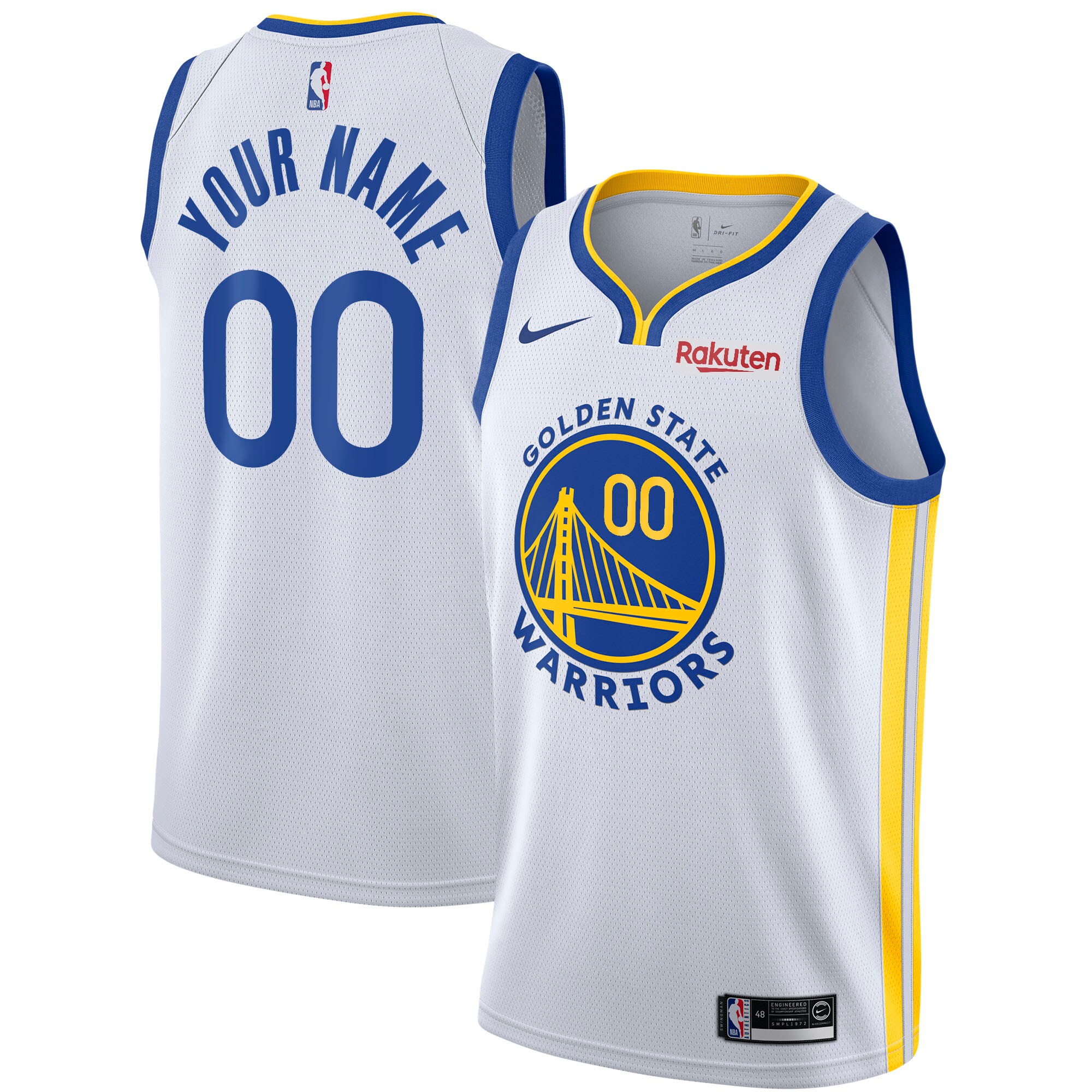 Alternative view of nike association Warriors White Custom Jersey - Nike Warriors White