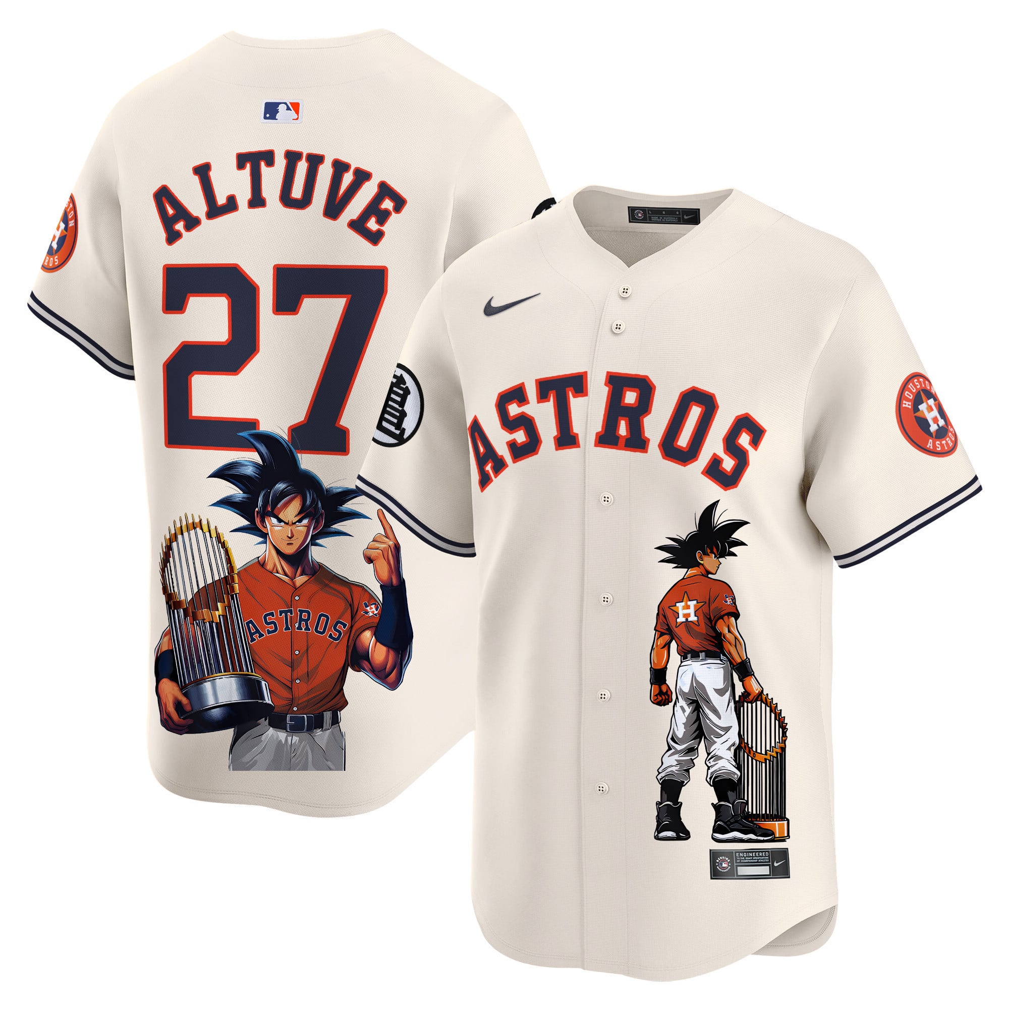 Alternative view of Nike Astros Goku #7 Jersey - Anime Edition