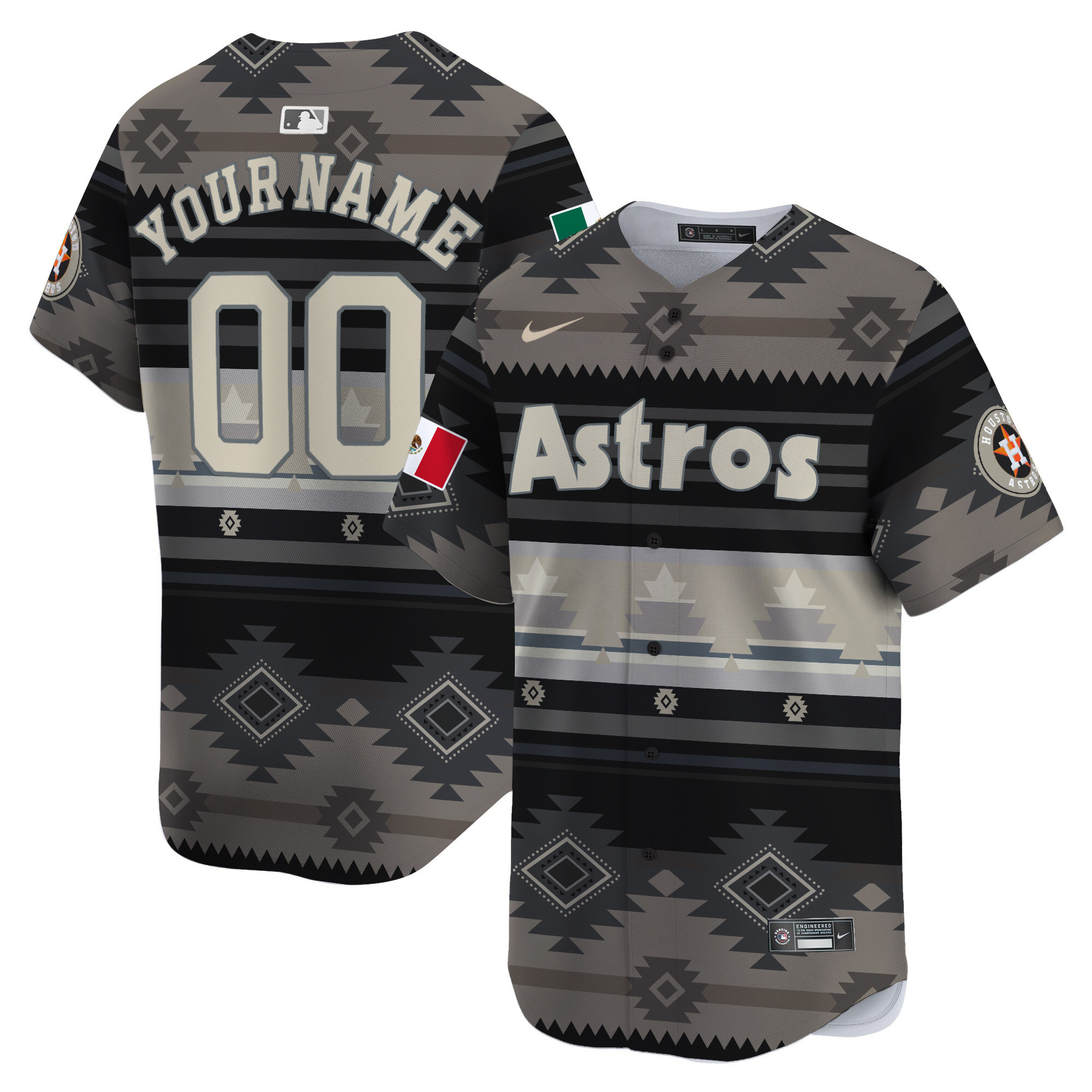 Alternative view of Nike Astros Serape Jersey - Tan Pattern Edition