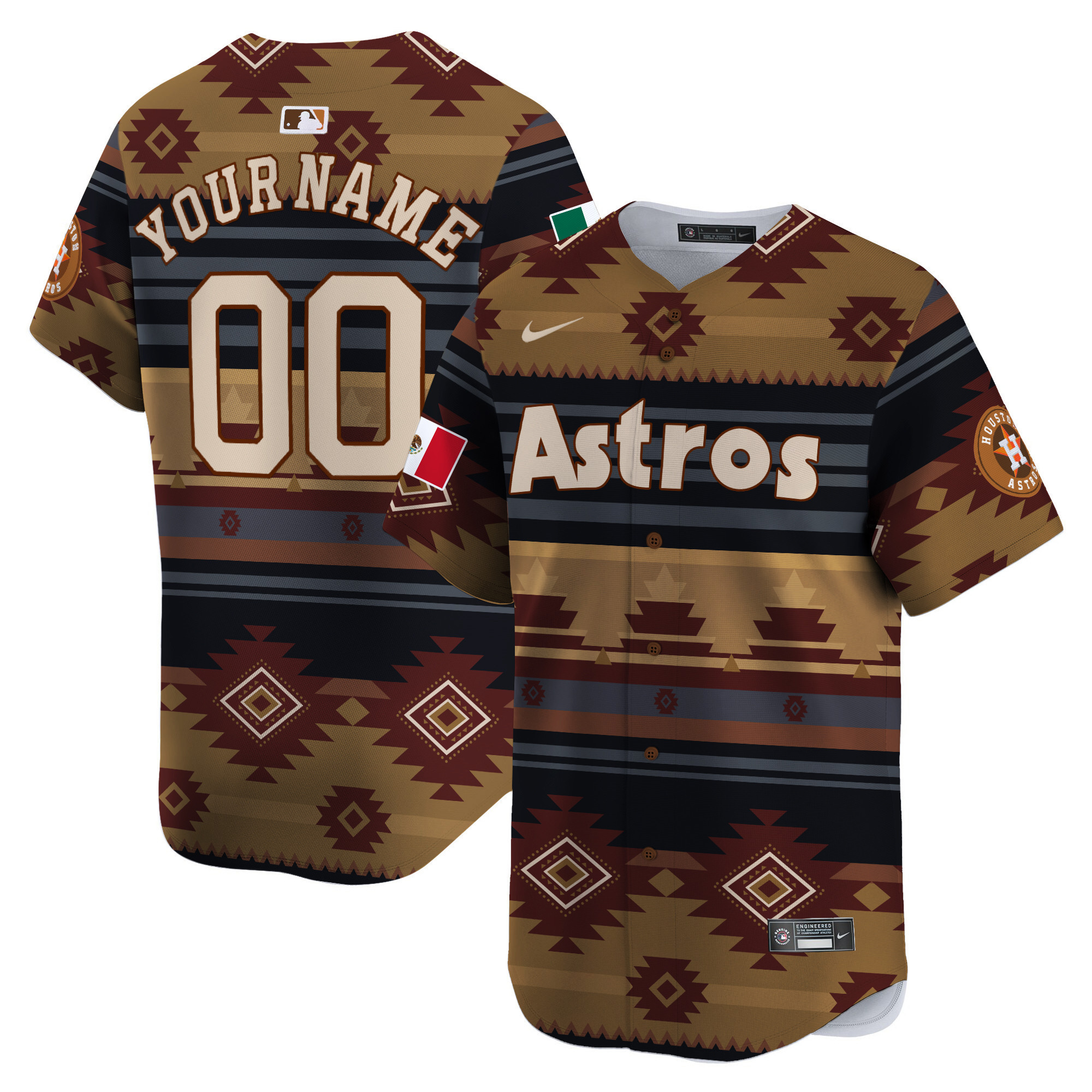 Nike Astros Serape Jersey - Tan Pattern Edition