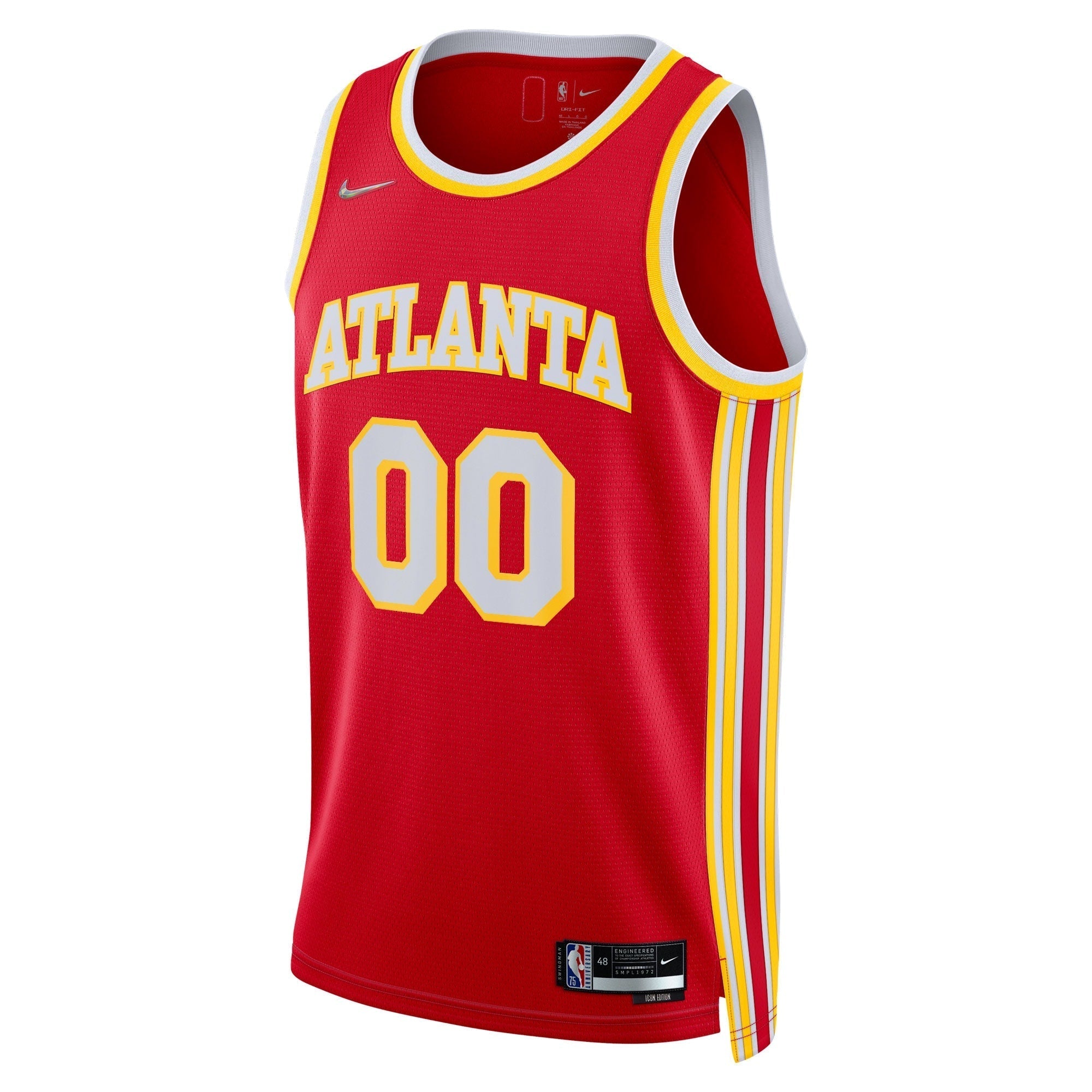Alternative view of Nike Atlanta Hawks Custom Red Jersey - Icon Edition