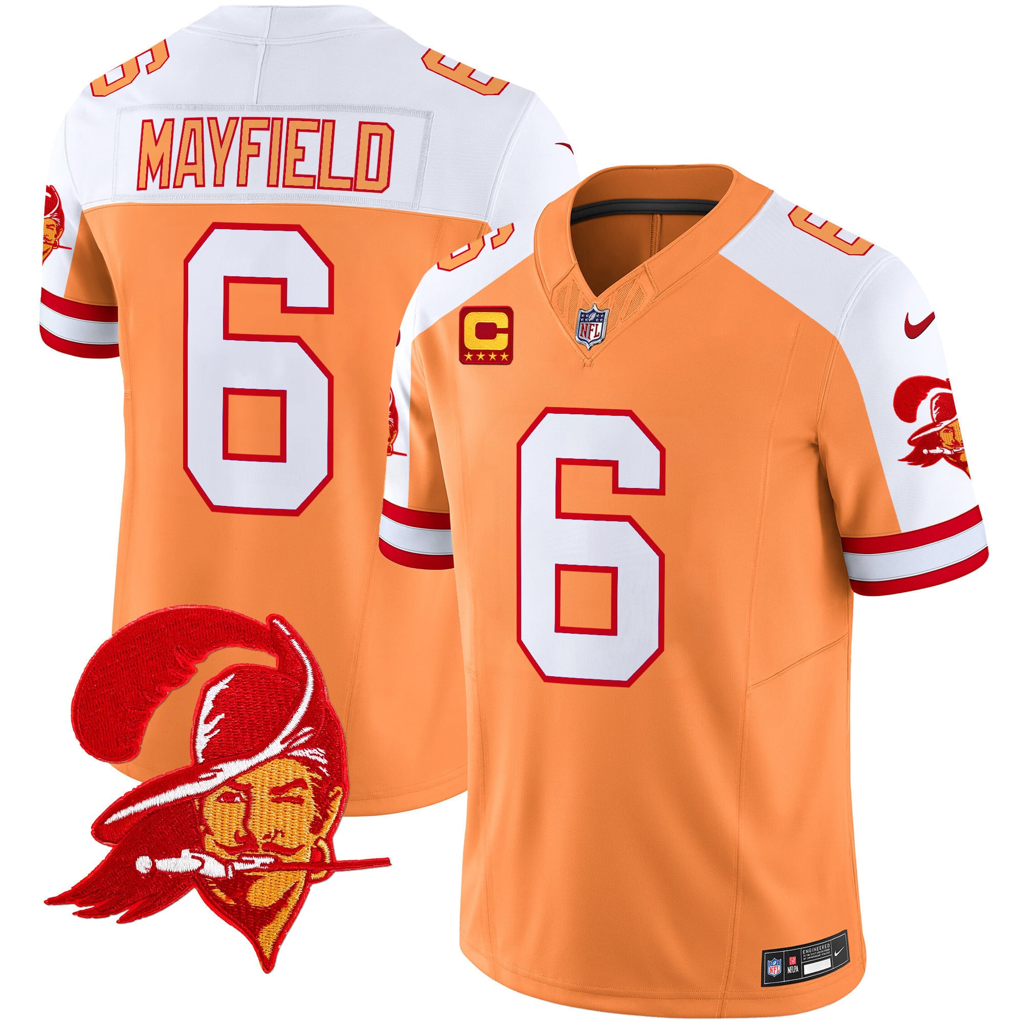 nike authentic Buccaneers Mayfield Orange Jersey - Nike Buccaneers