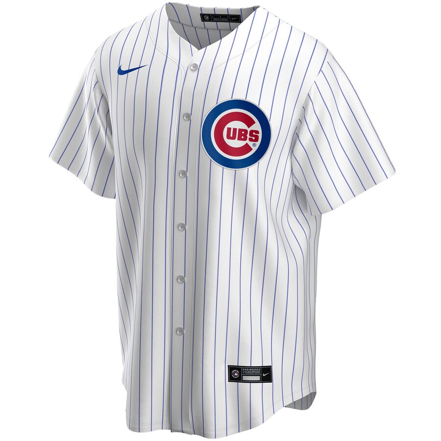 Alternative view of nike authentic Cubs White Pinstripe Custom Jersey - Cubs White