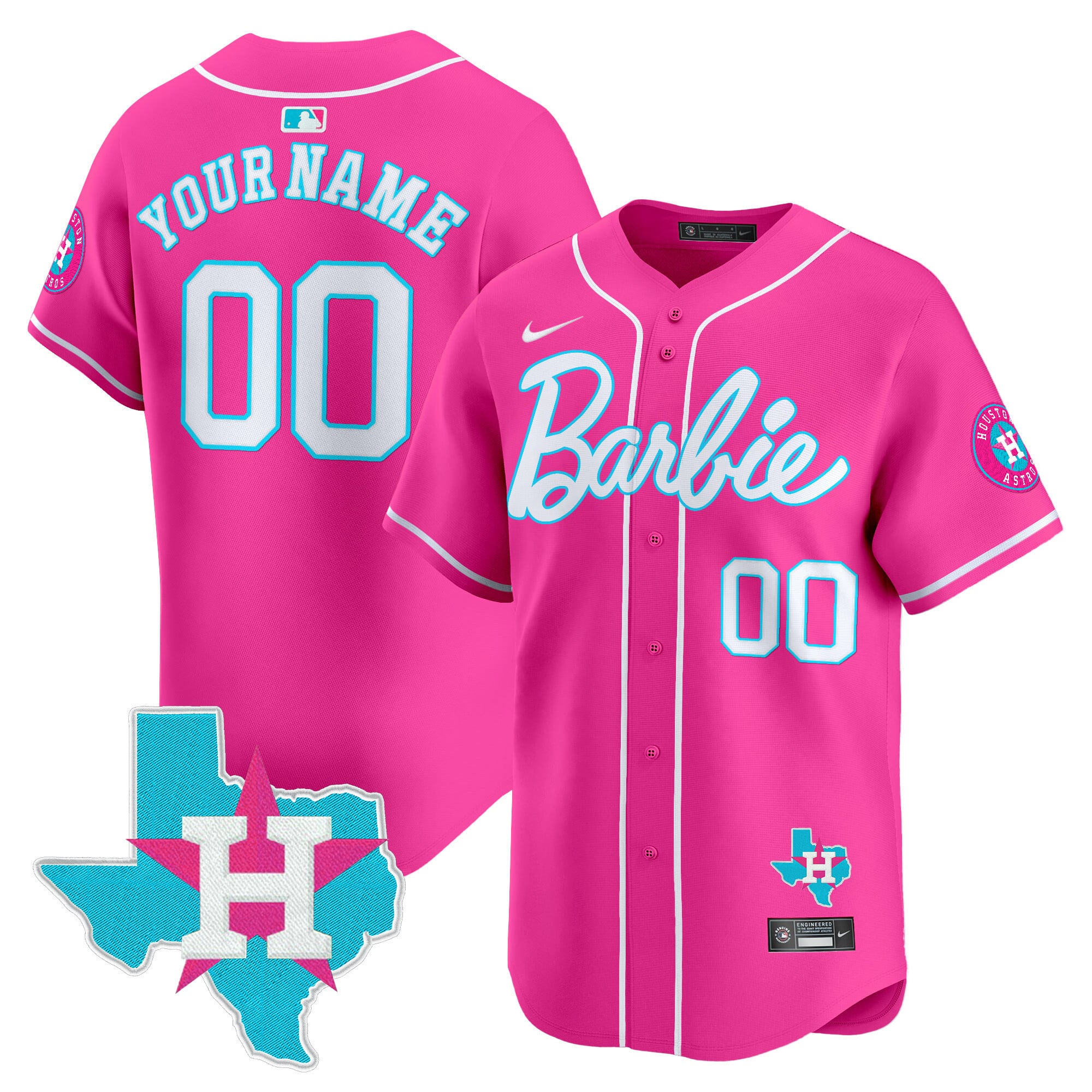 Alternative view of Nike Barbie Astros Jersey - Pink & Turquoise - Limited Edition