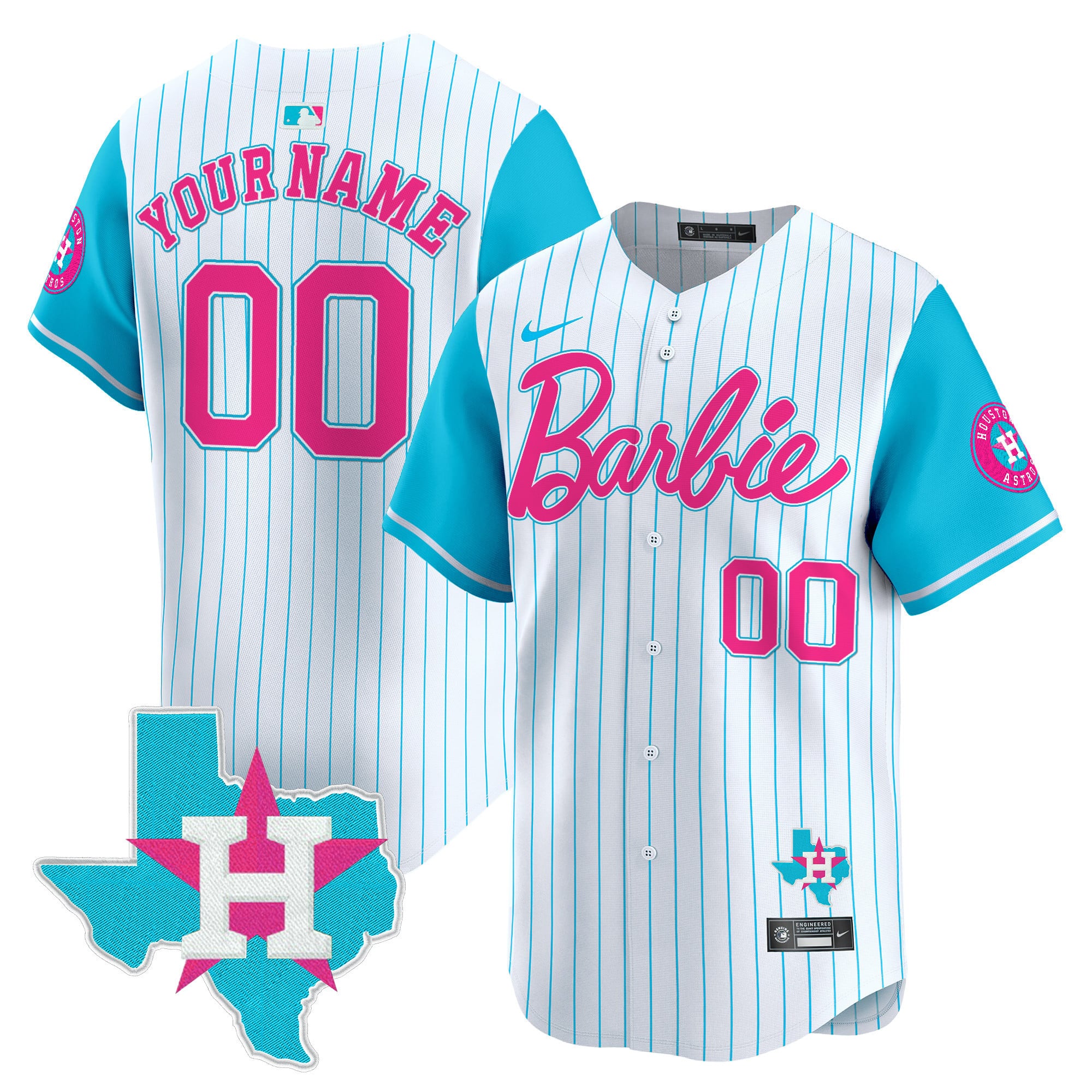 Nike Barbie Astros Jersey - Pink & Turquoise - Limited Edition