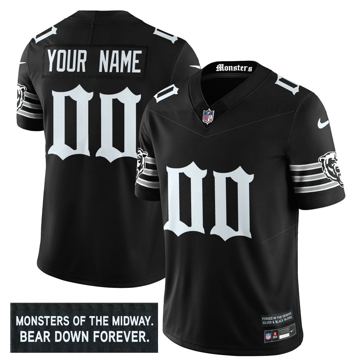 Alternative view of Nike Bears Monsters Black Jersey - Customizable