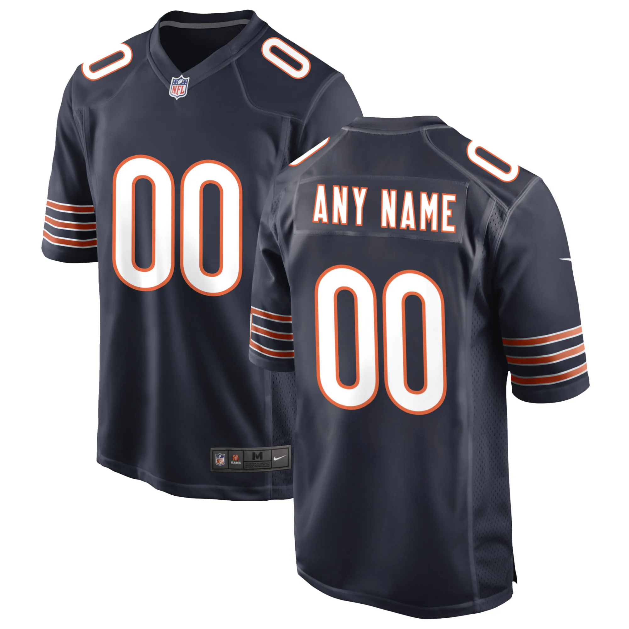 Alternative view of Nike Bears Navy Custom Jersey - Chicago Navy Alternate