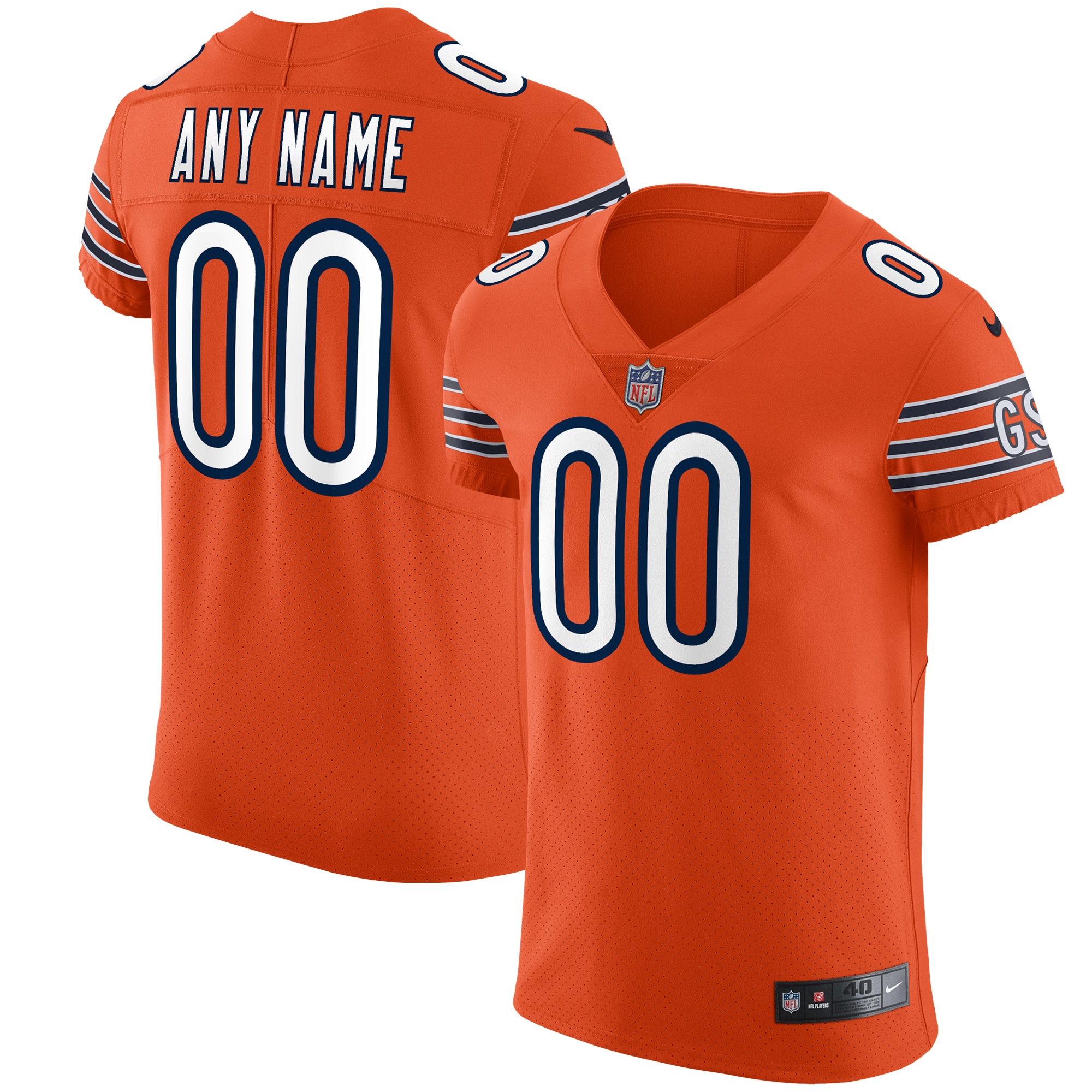 Nike Bears Orange Alternate Custom Jersey - NFL